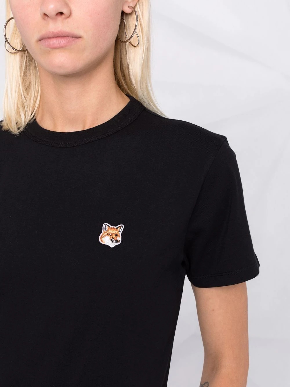 Fox-appliqué cotton T-shirt - 5