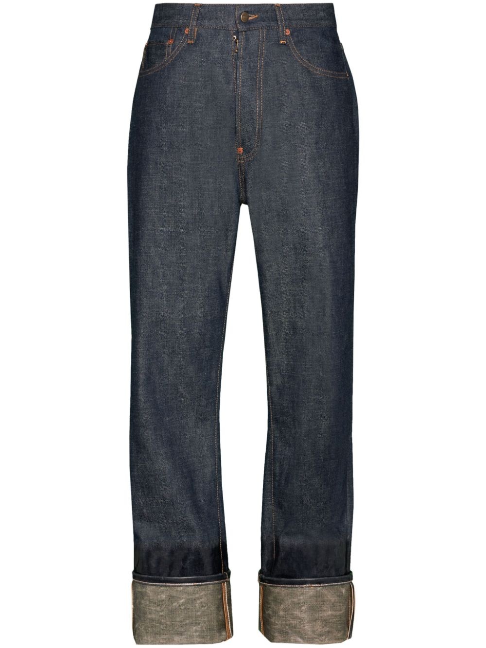 lacquered-finish straight-leg jeans - 1