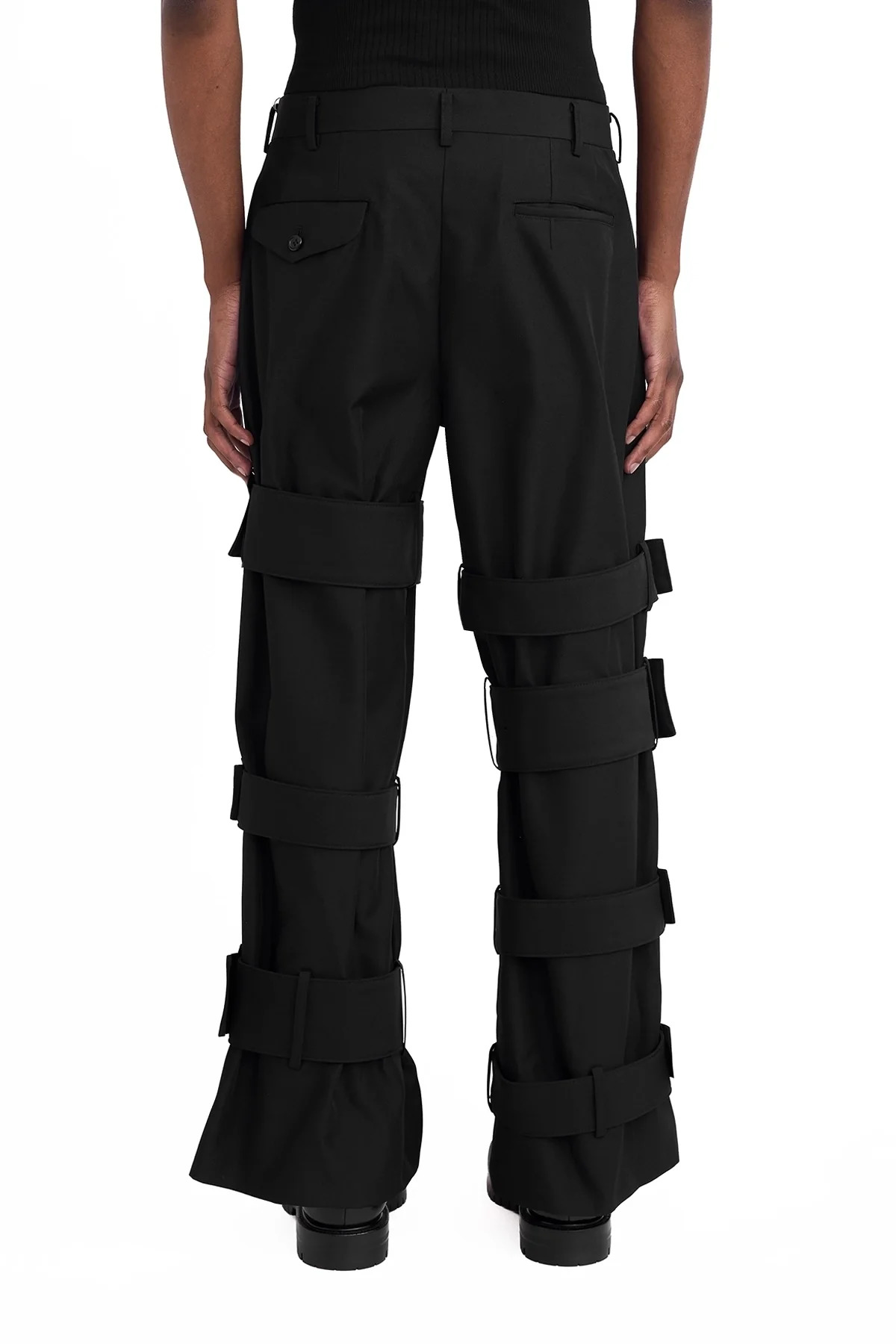 Cdg Homme Plus Trousers With Buckles Black - 2