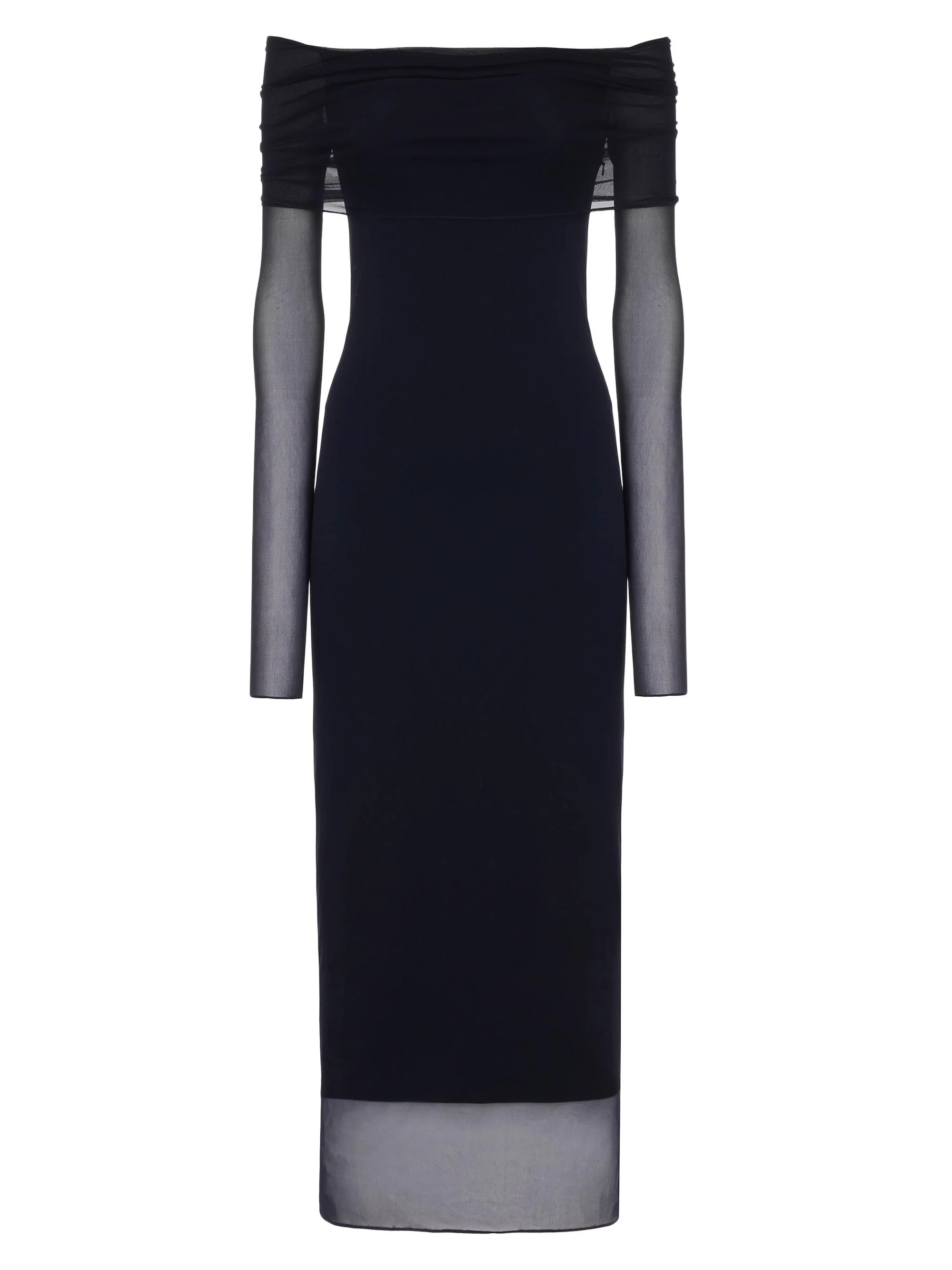 Women's Audria Mesh Jersey Sheath Midi-Dress - Icon Navy - 1