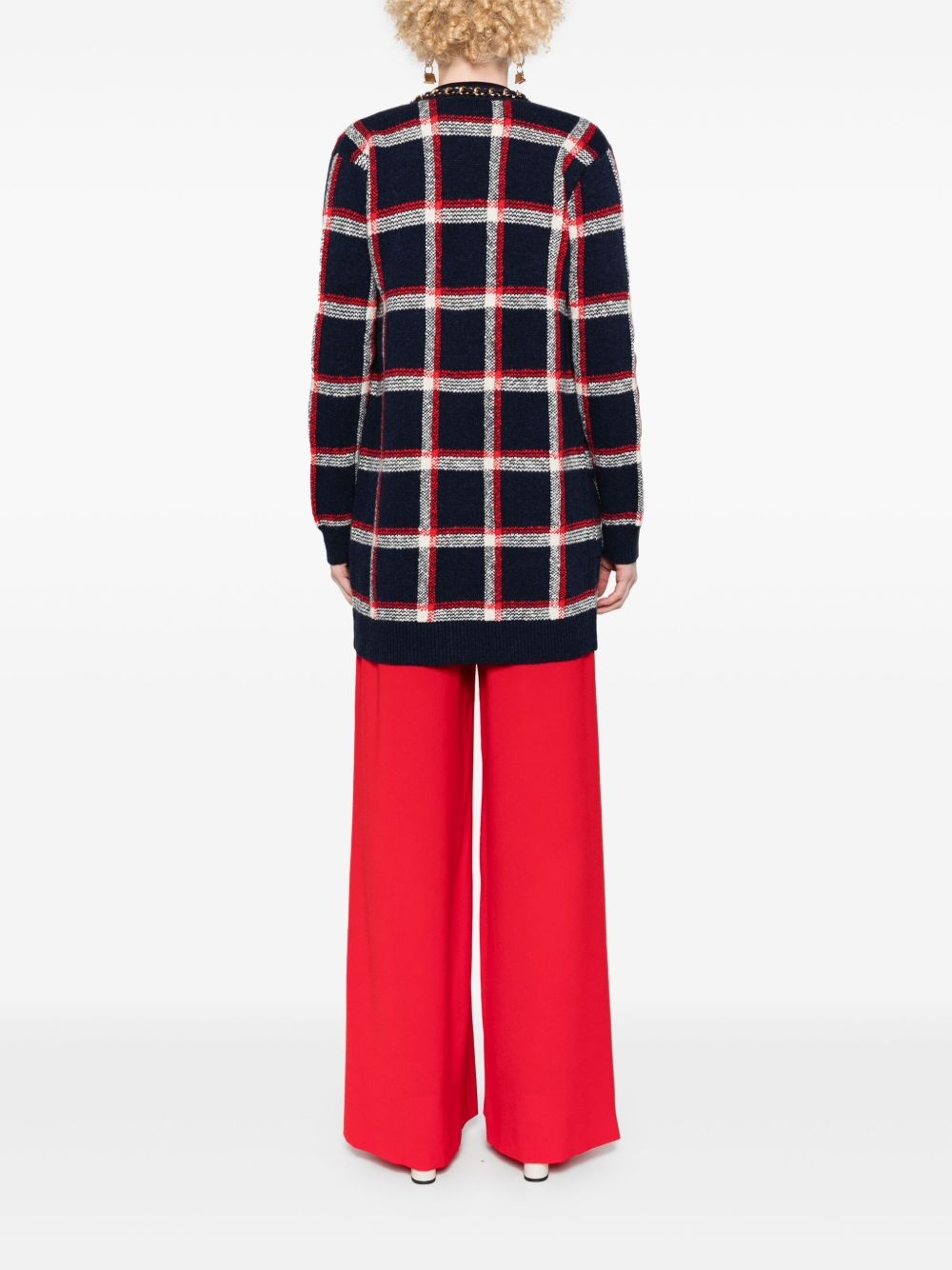checked cardigan - 4