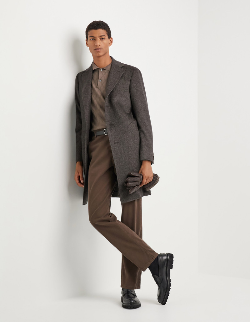 Canali DARK BROWN TAPERED FIT COMFORT COTTON TWILL CHINOS outlook
