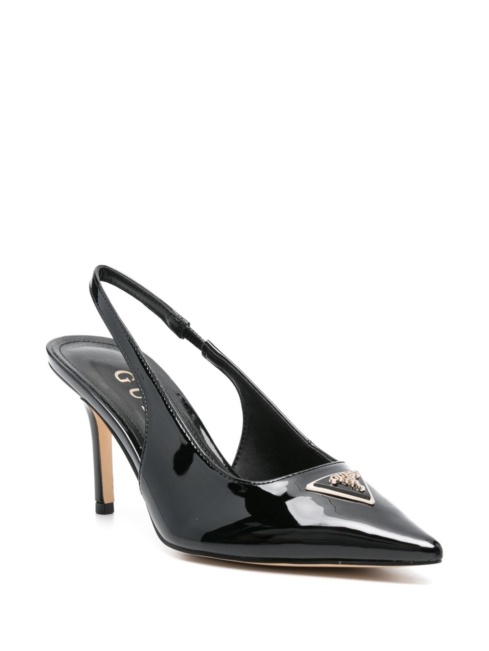 80mm leather heeled pumps - 2