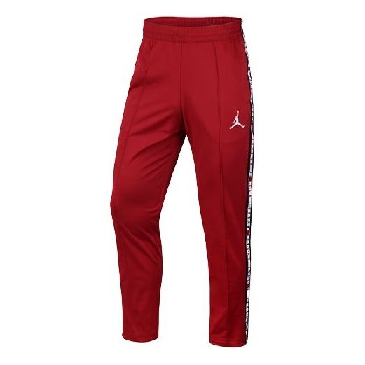Air Jordan Side Logo Printing Sports Long Pants Red CK1455-687 - 1