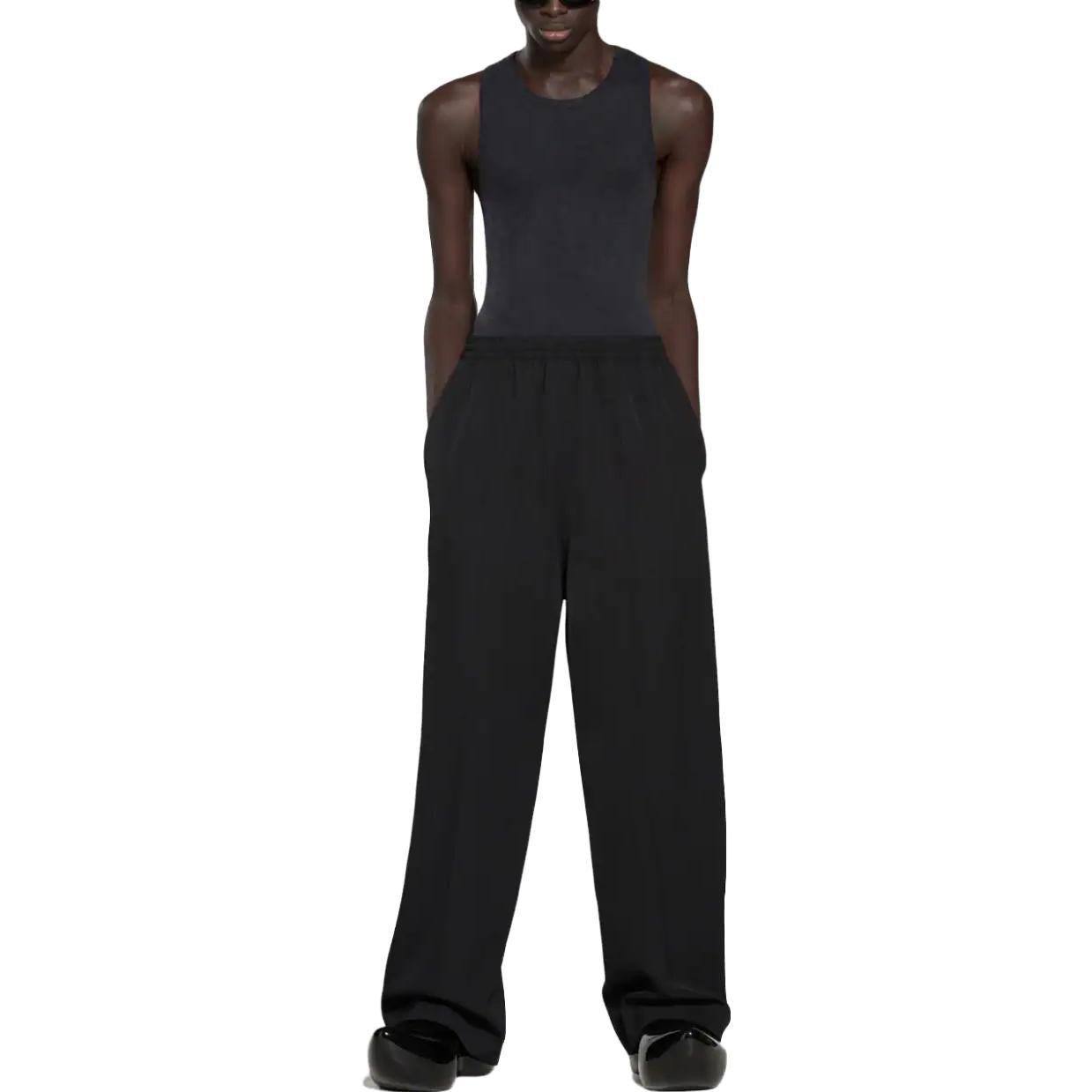 Balenciaga Elastic Waist Straight Leg Pants 'Black' 743903TNT391000 - 2