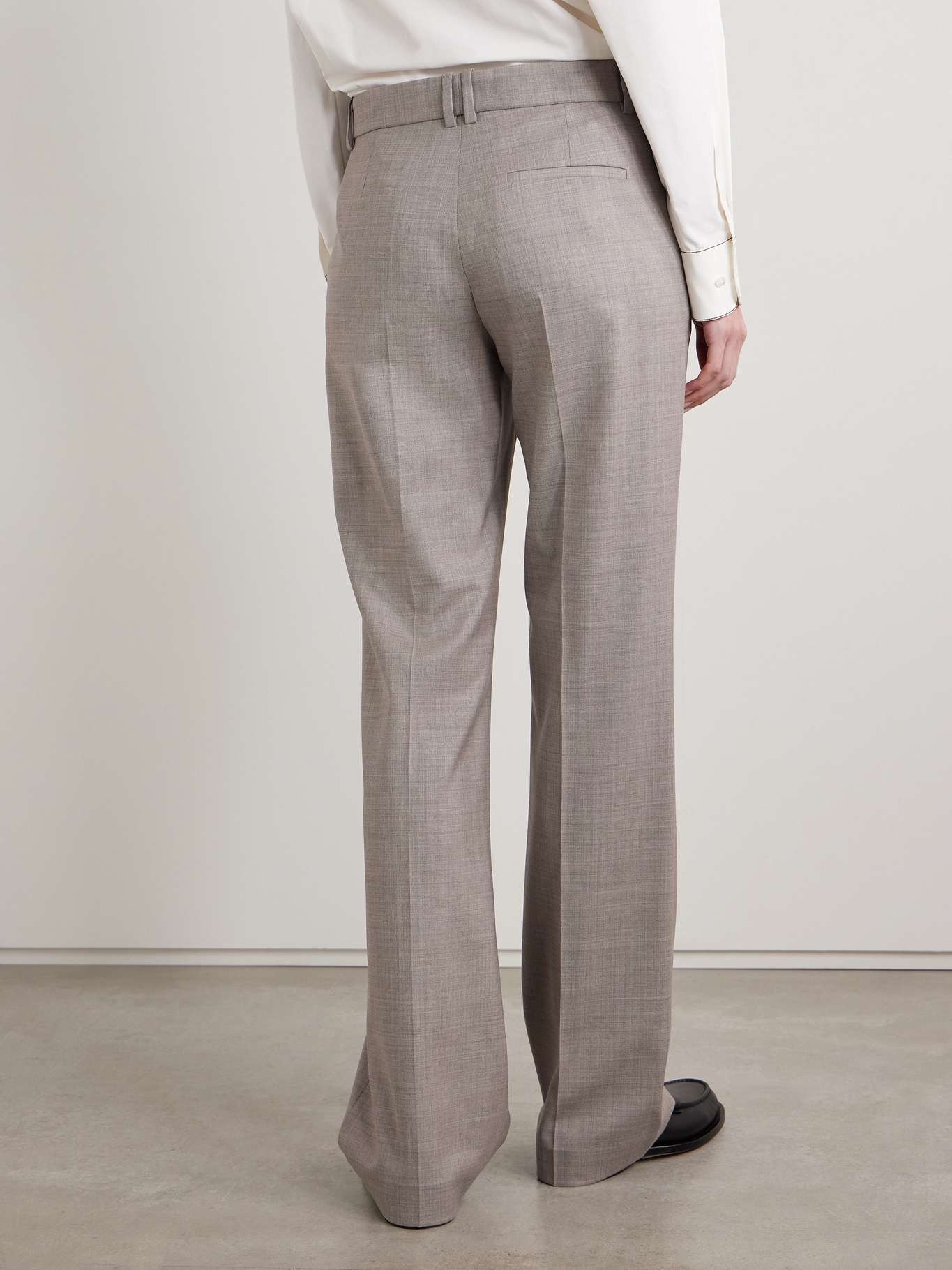 Diane wool-blend straight-leg pants Taupe - 4