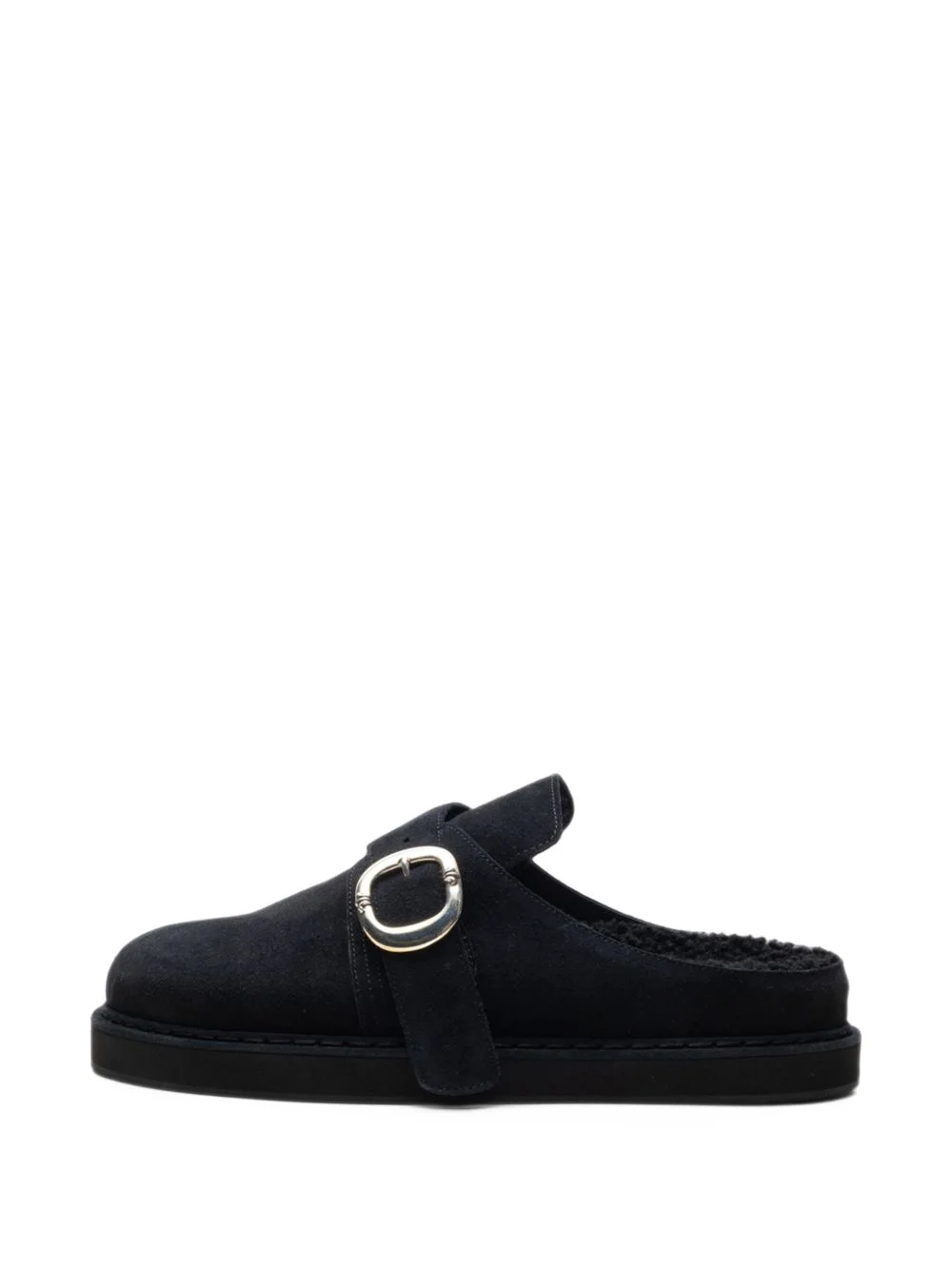 buckle-fastening suede clogs - 1
