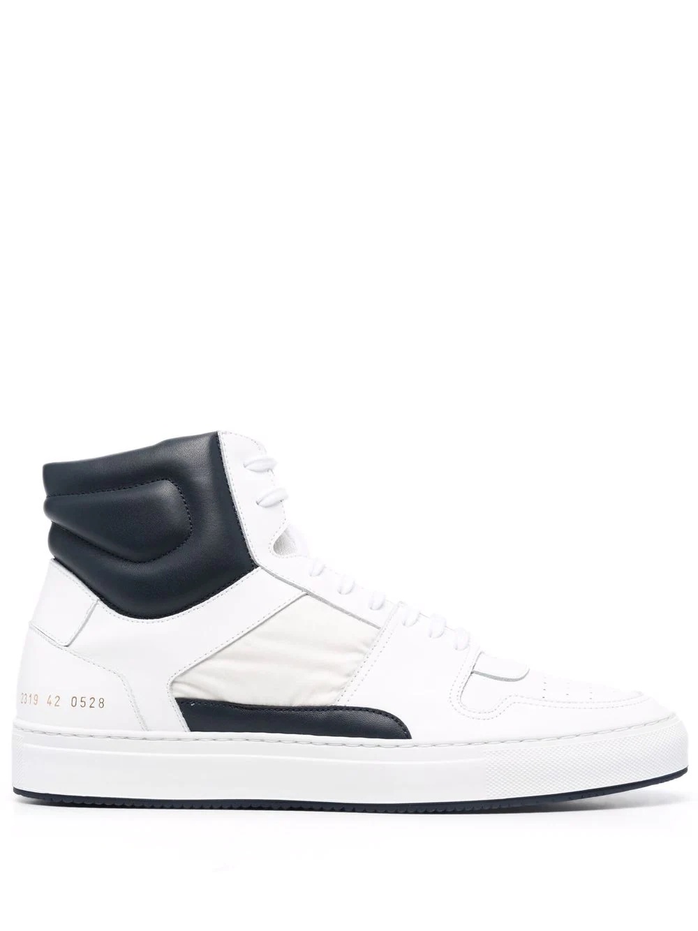 high-top leather-panelled sneakers - 1