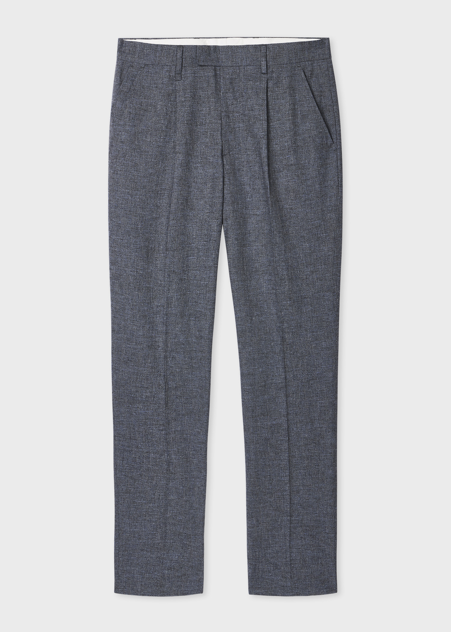 Slate Blue Cotton-Linen Melange Suit - 5