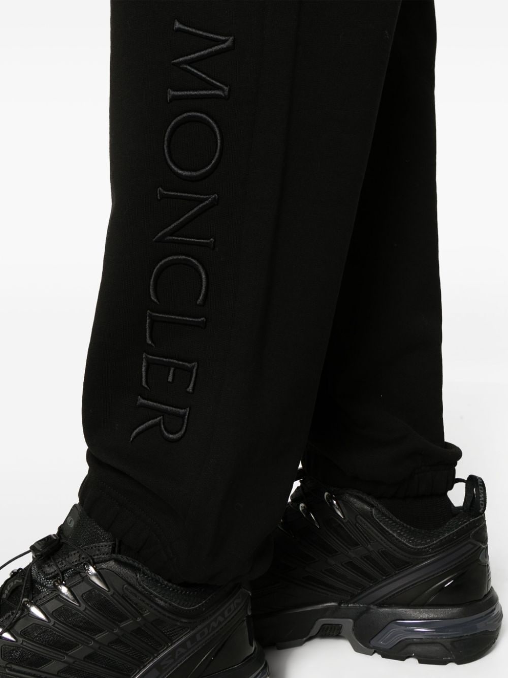 logo-embroidered cotton track pants - 5