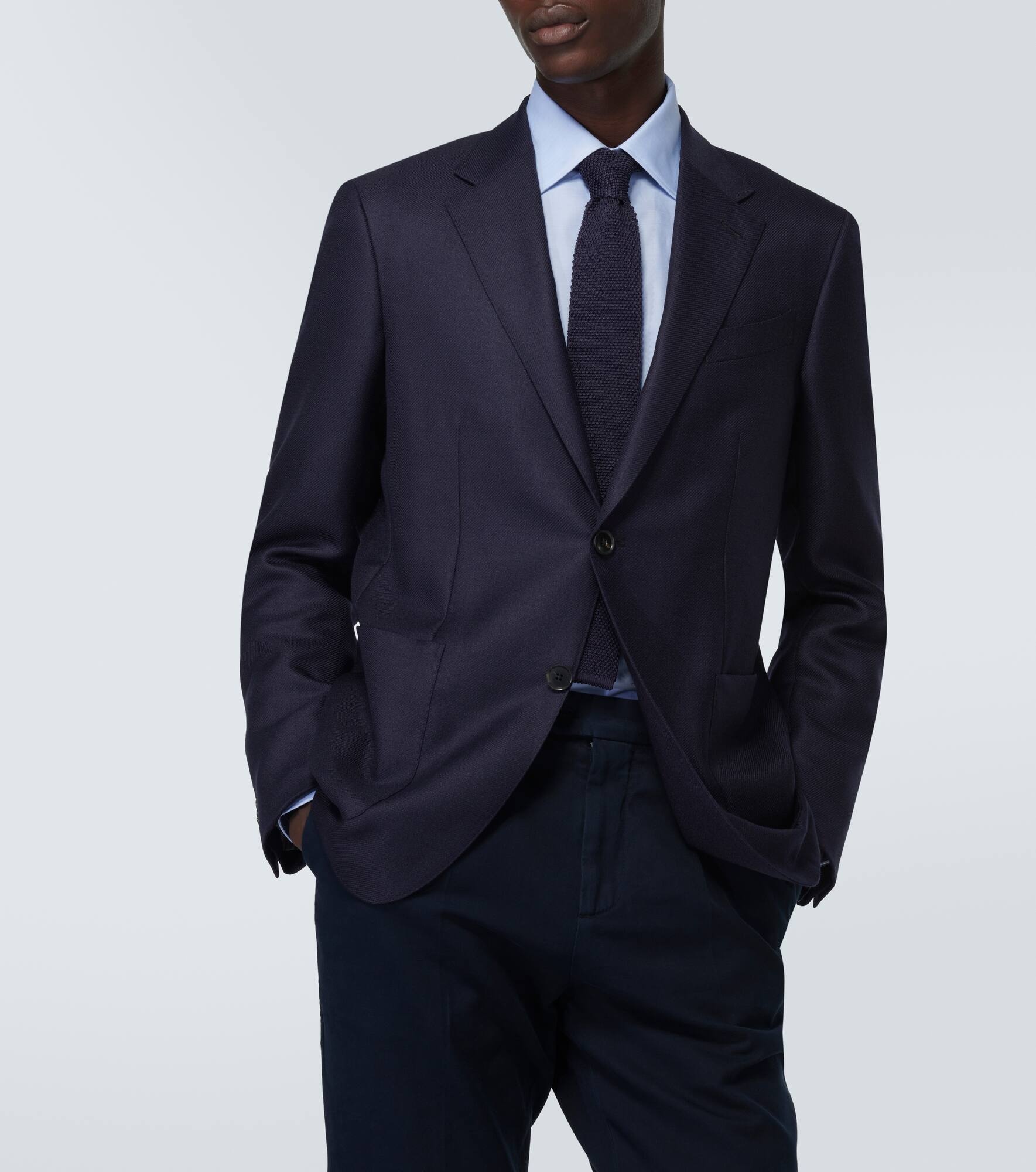 Single-breasted cashmere and silk blazer - 5