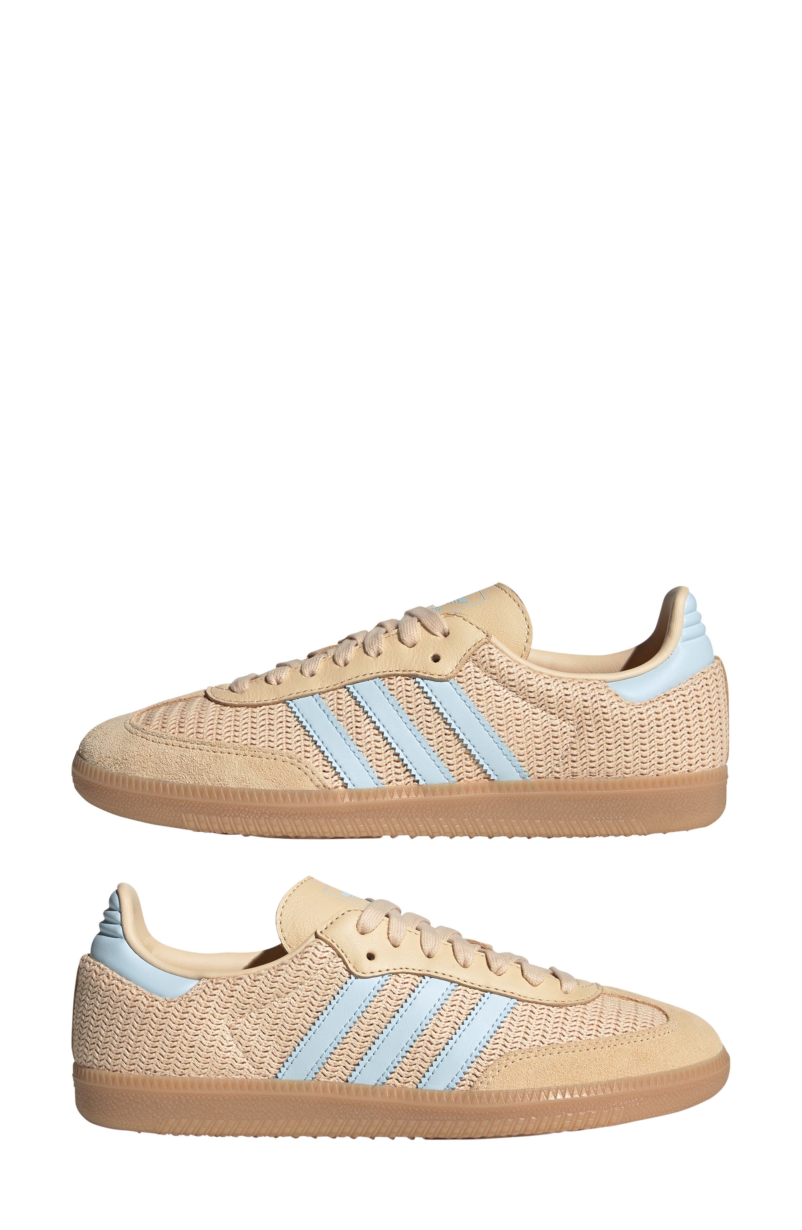 adidas Samba OG Sneaker in Sand Strata/Sky Tint at Nordstrom - 9