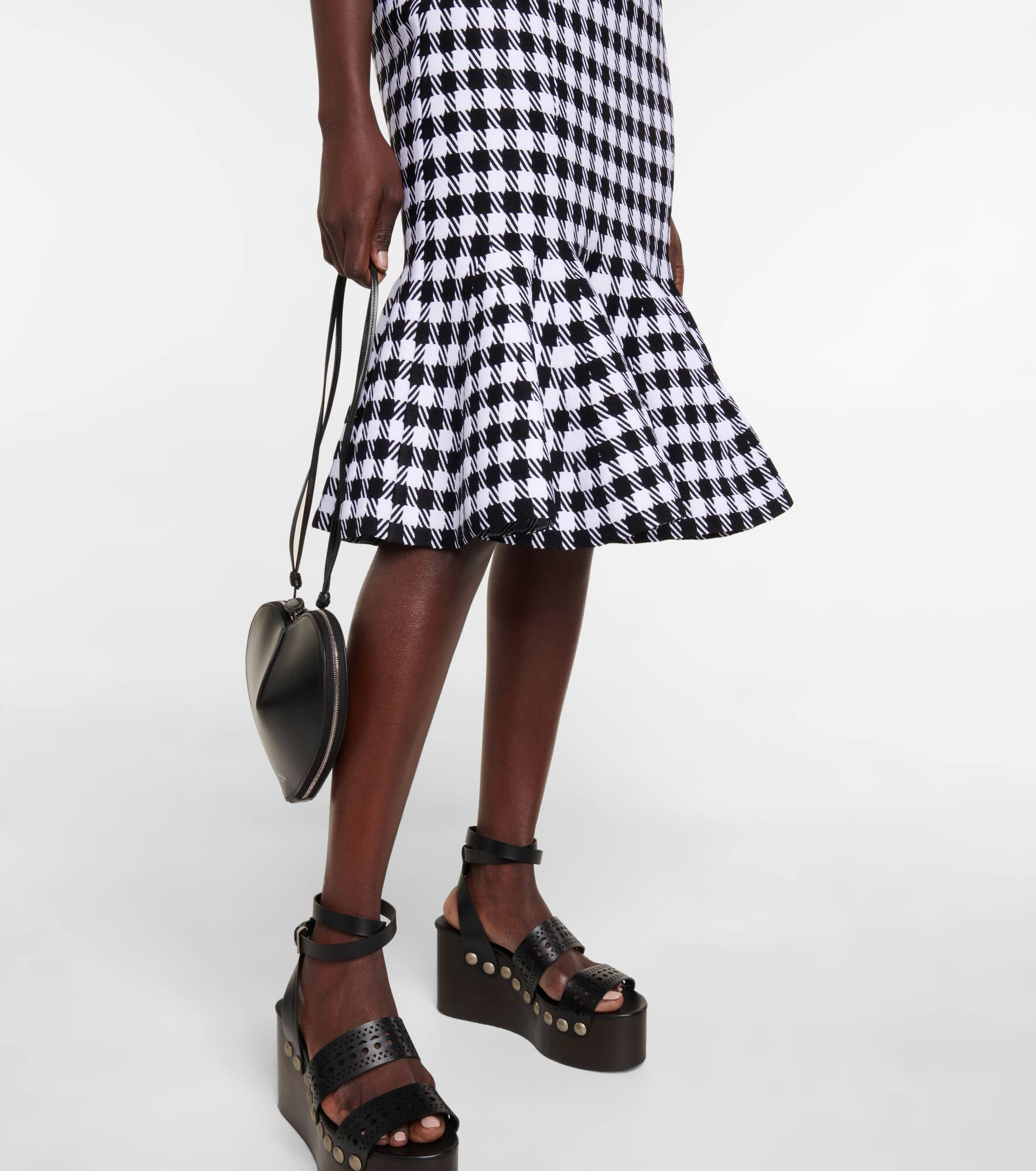 Vichy pleated minidress - 5