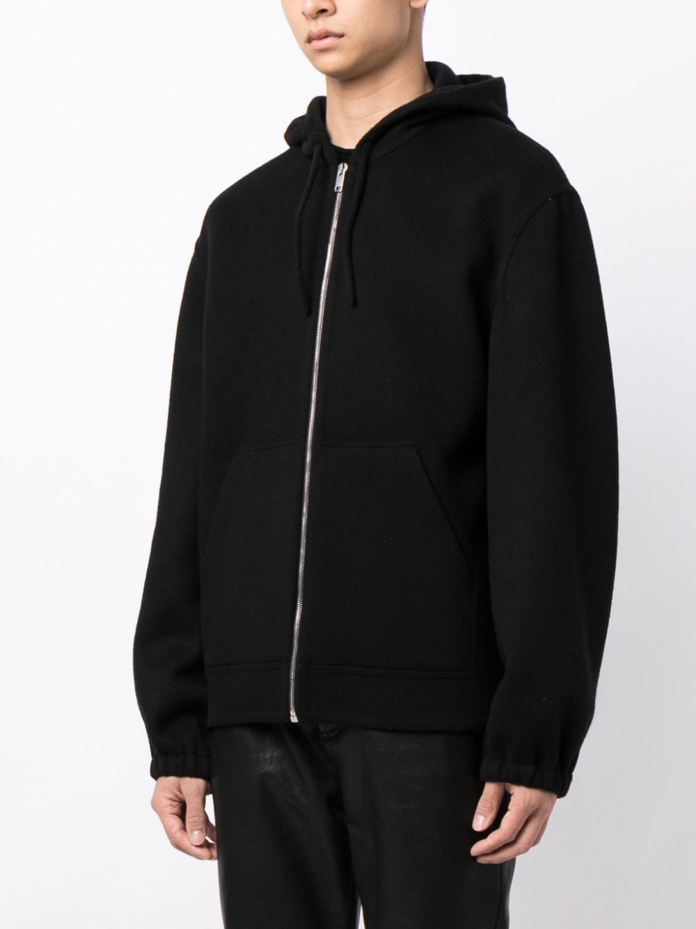 zip-front wool-blend hoodie - 3