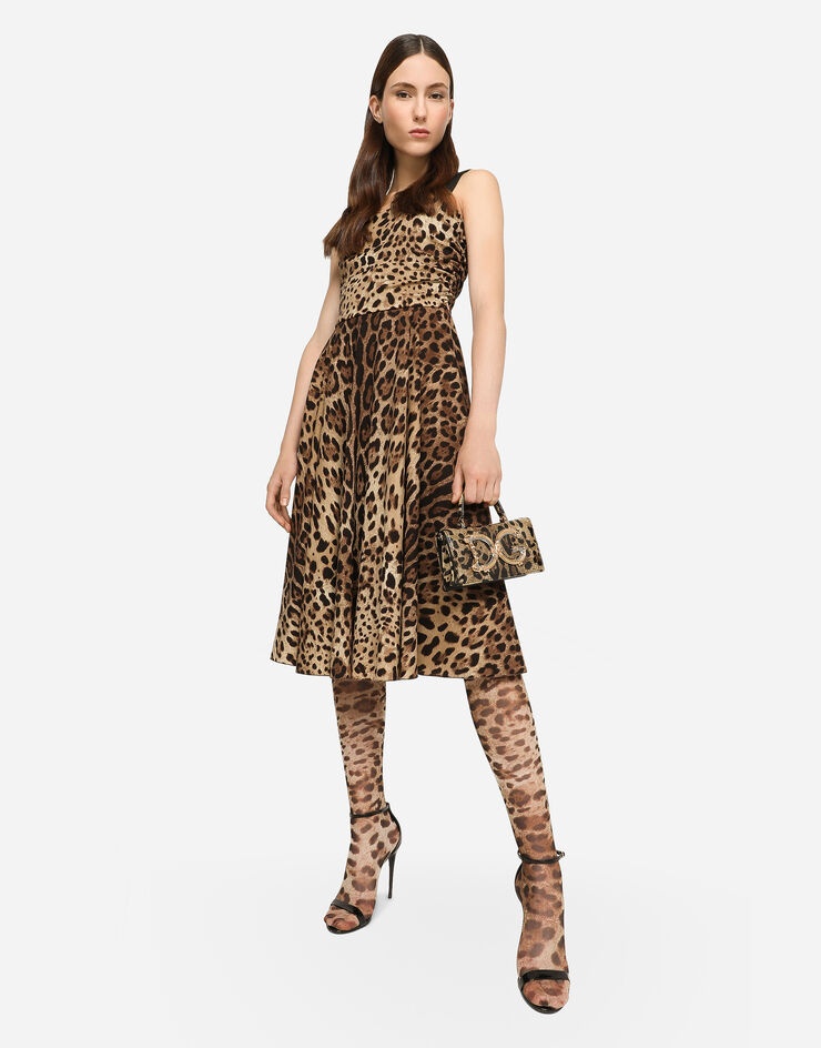 Leopard-print cady wrap dress - 5