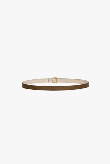 Khaki smooth leather B-Belt belt - 3