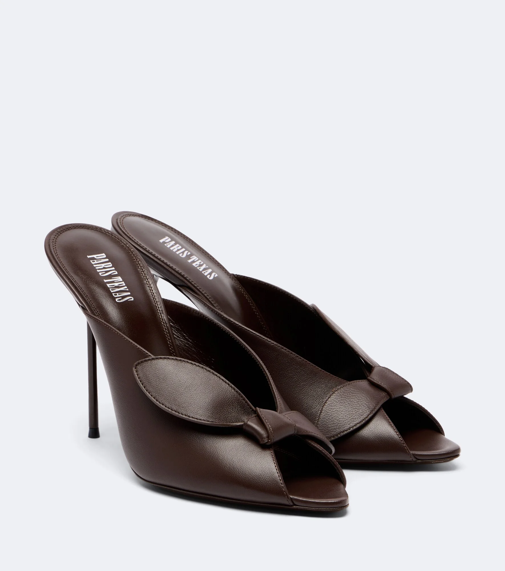 Lidia bow-detail leather mules - 1