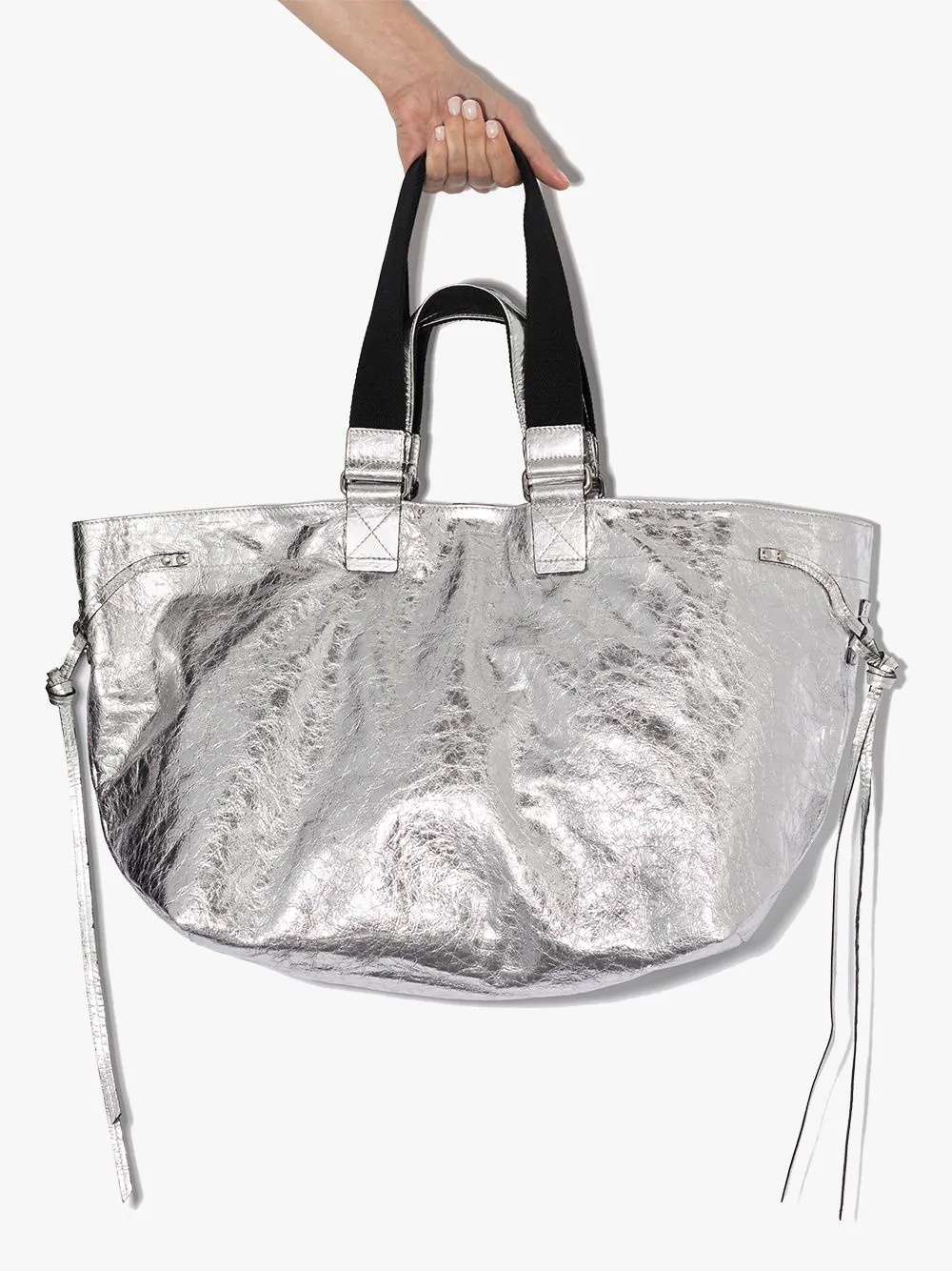 Wardy metallic leather tote bag - 4