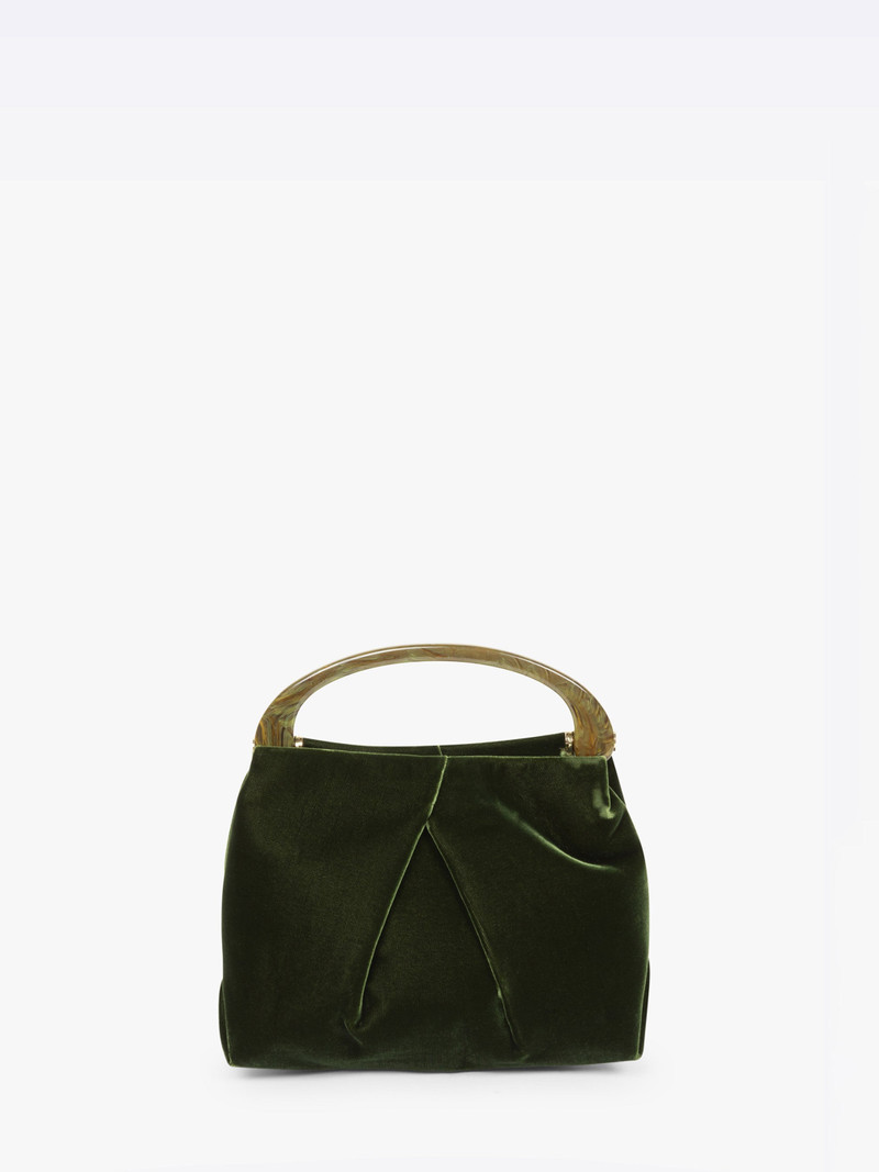 Dries Van Noten SMALL PLEATED VELVET BAG outlook