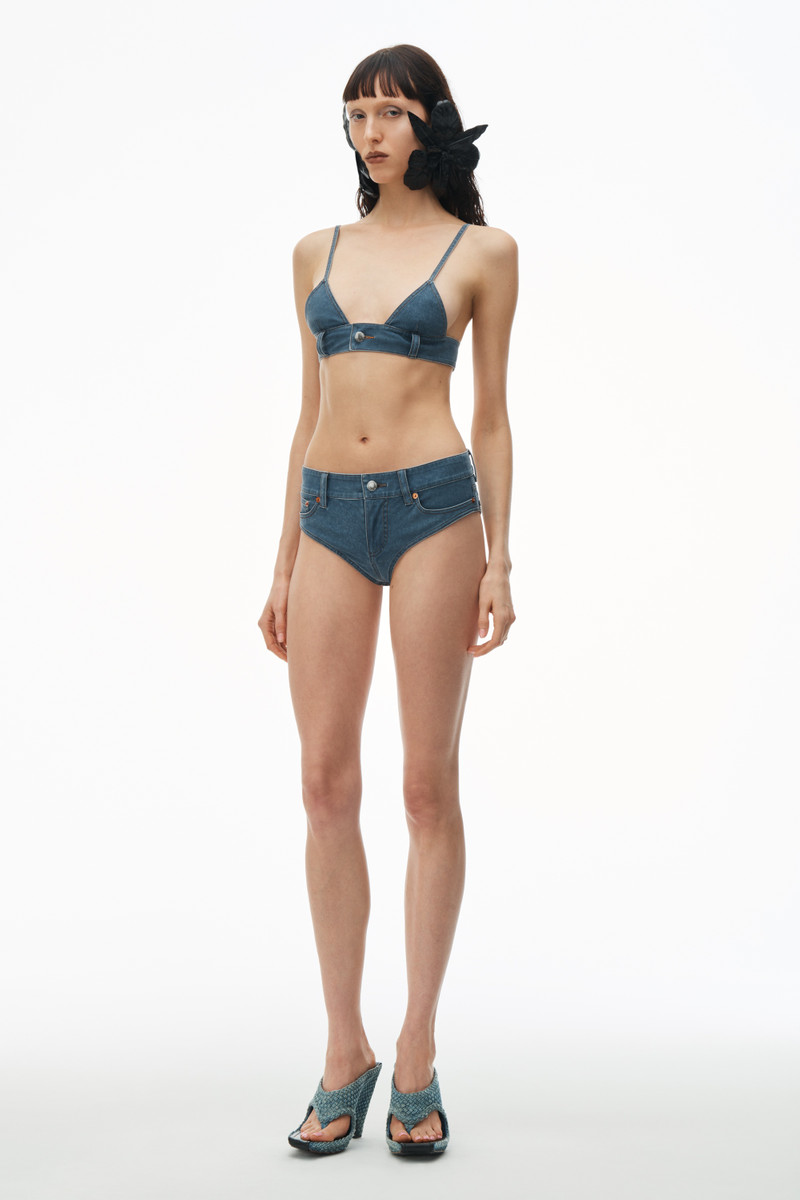 Alexander Wang Bra Top in Denim Trompe-L'oeil outlook