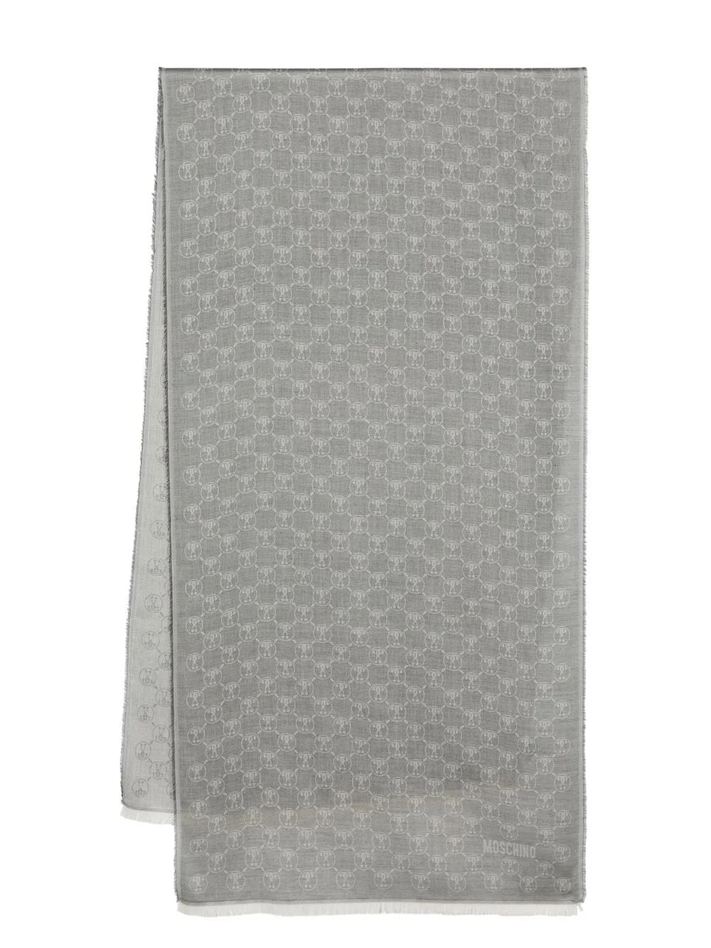 monogram-pattern scarf - 1