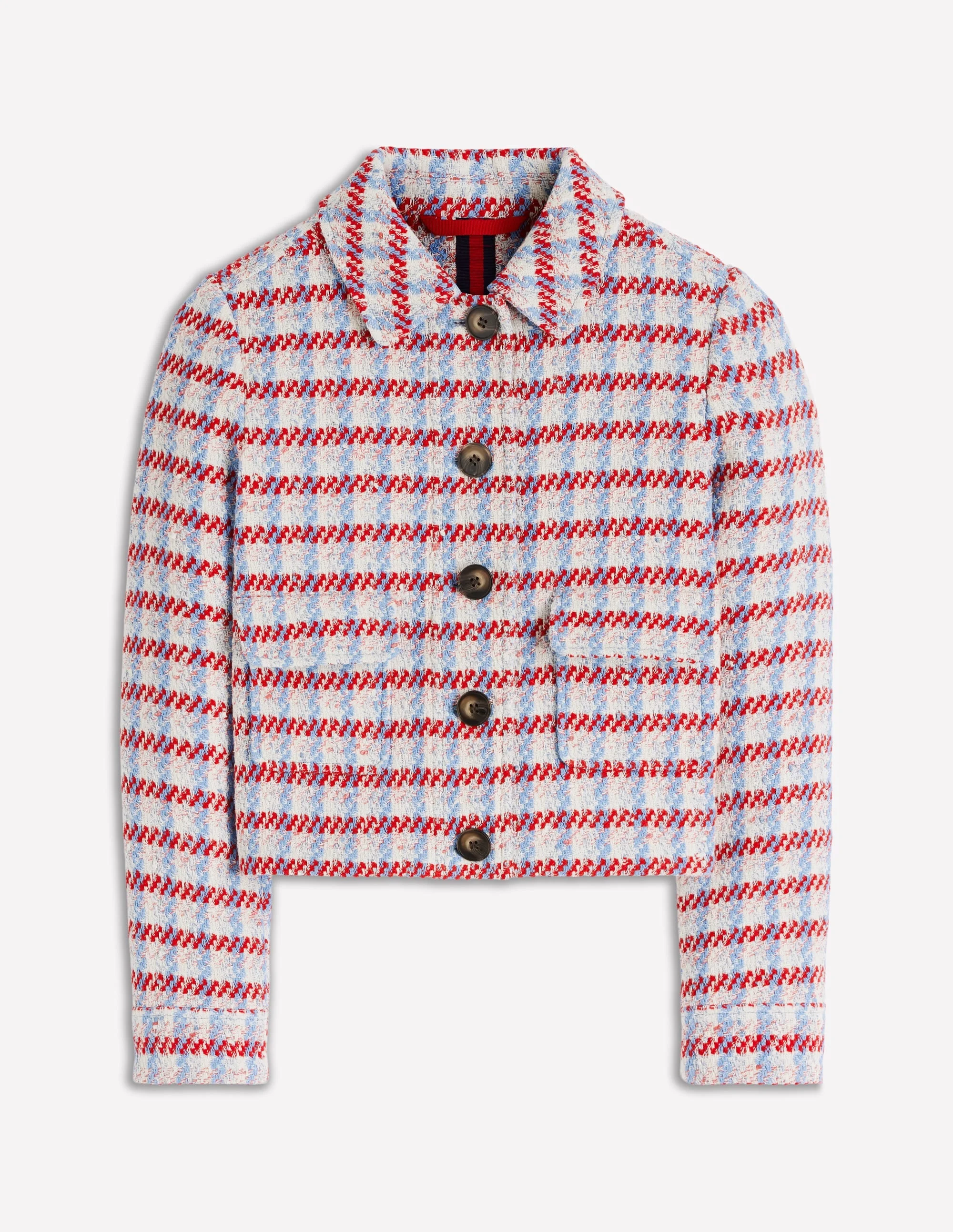 Lisburn Patch Pocket Jacket-Pink Textured - 1