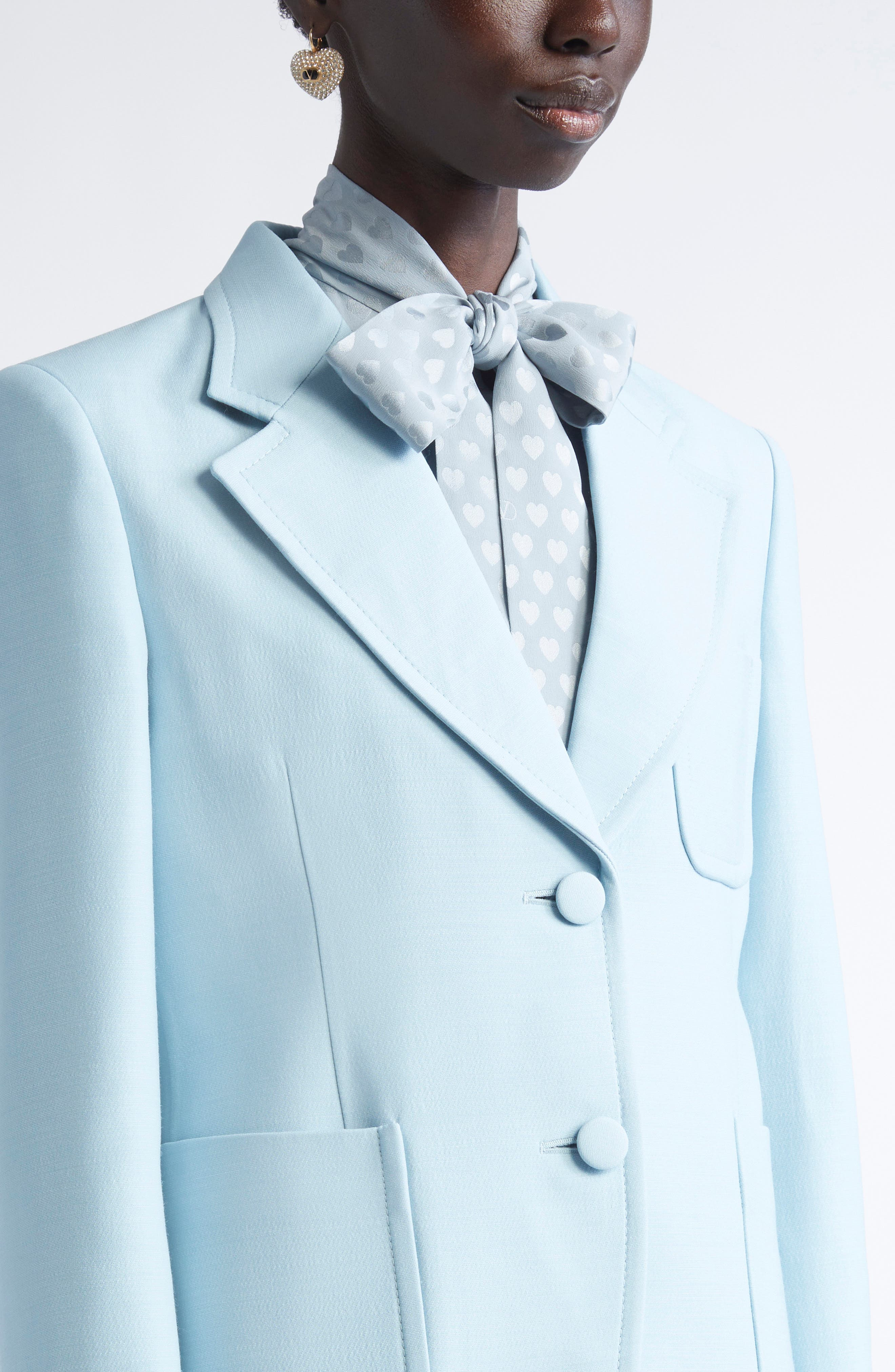 Valentino Garavani Solid Crepe Couture Sport Coat in Grey/Blue at Nordstrom - 5