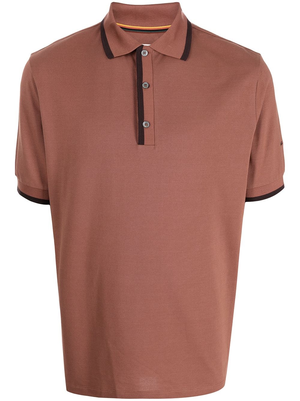 contrasting-trim polo shirt - 1