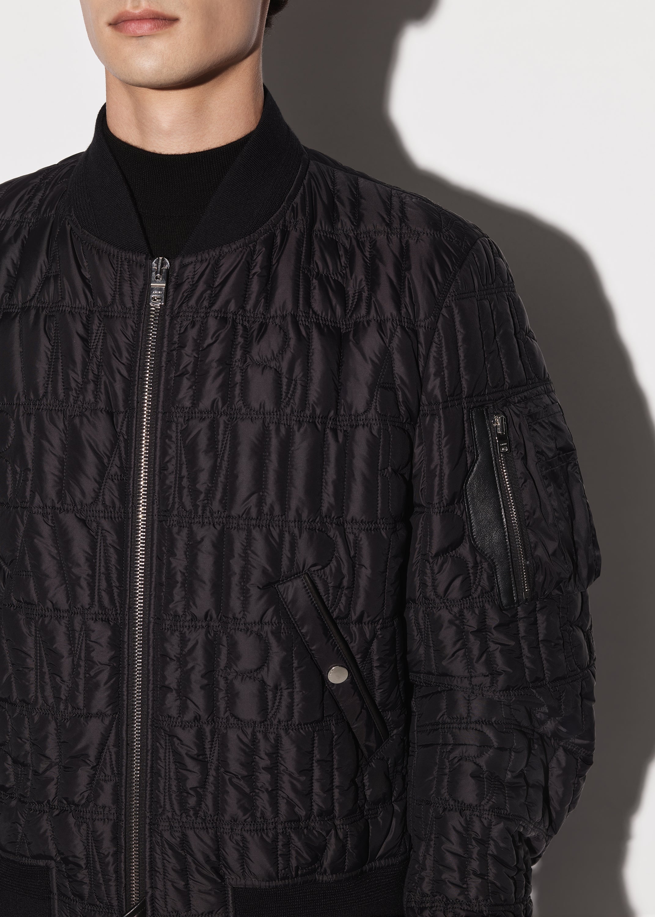 QUILTED AMIRI LOGO BOMBER - 7