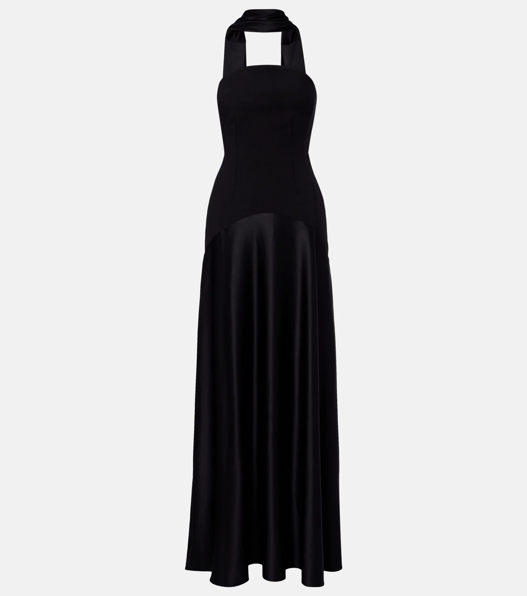 Mae satin-paneled bustier gown - 1