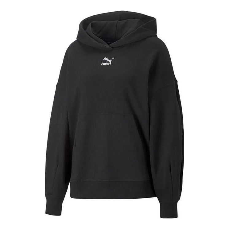 (WMNS) PUMA Classic Oversized Hoodie TR 'Black White' 673576-01 - 1