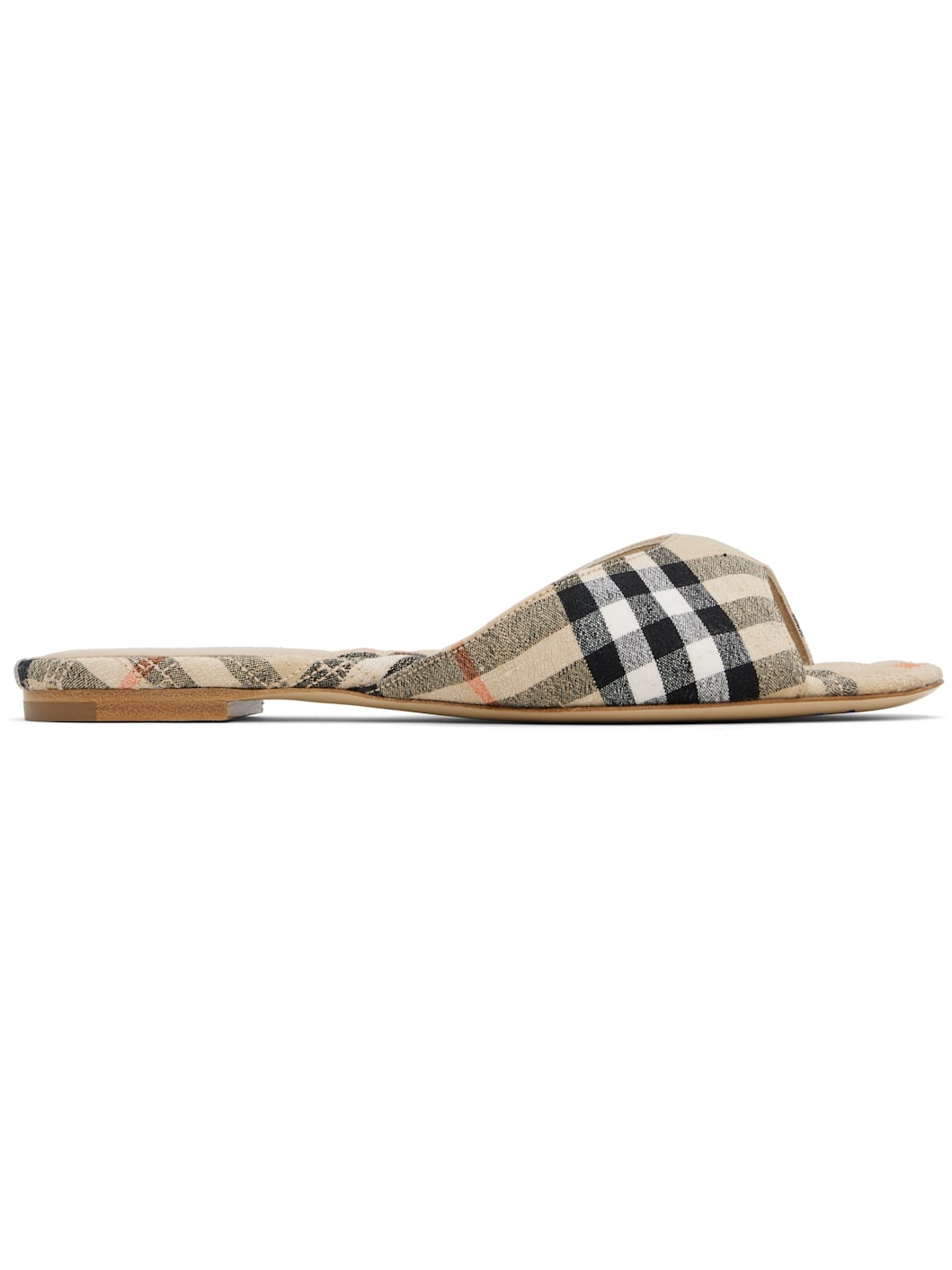 Beige Check Mews Sandals - 1