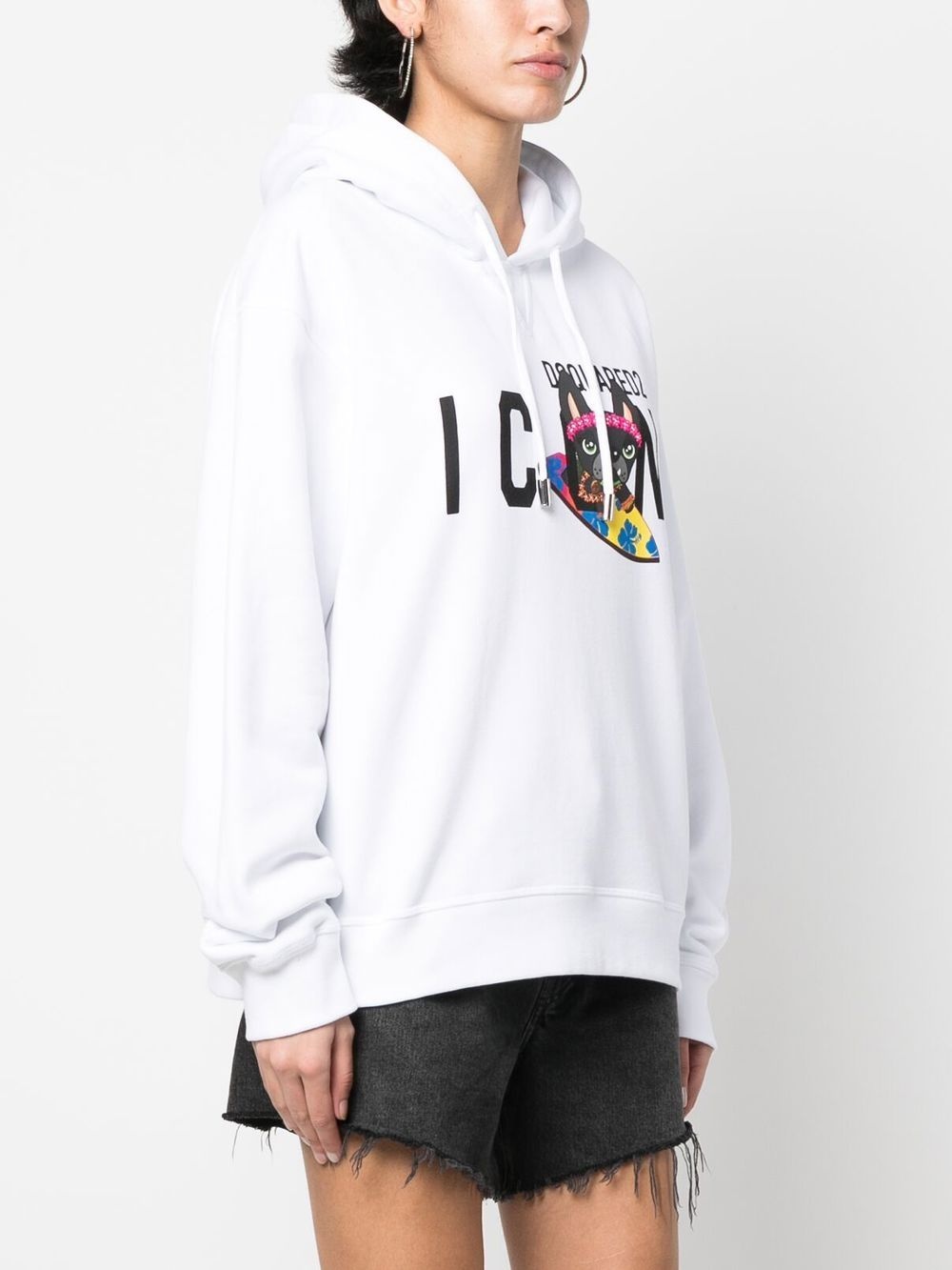 logo-print drawstring hoodie - 3