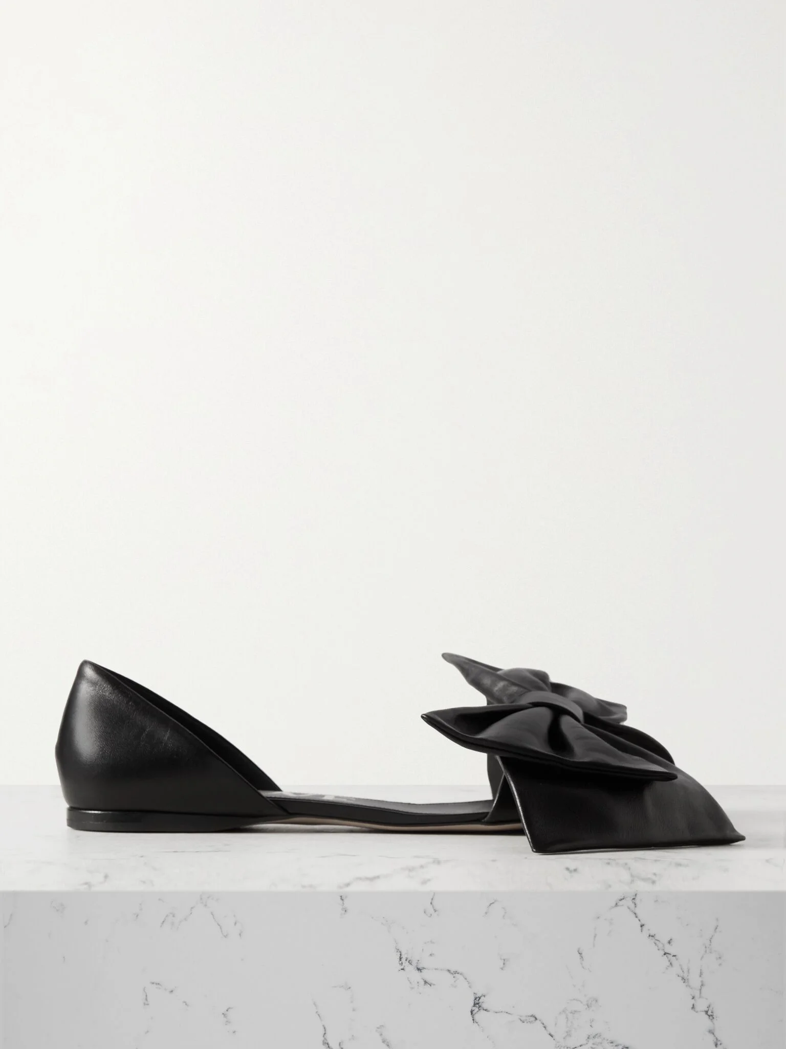 Toy bow-detailed leather slides Black - 1