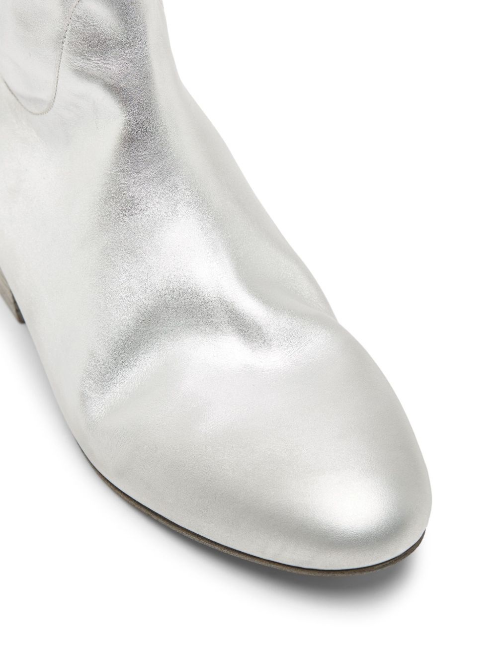 metallic-leather ankle boots - 4