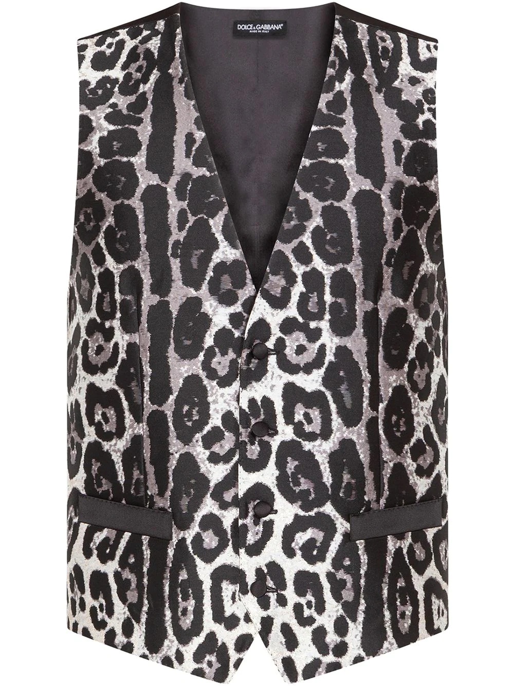 leopard-print waistcoat - 1