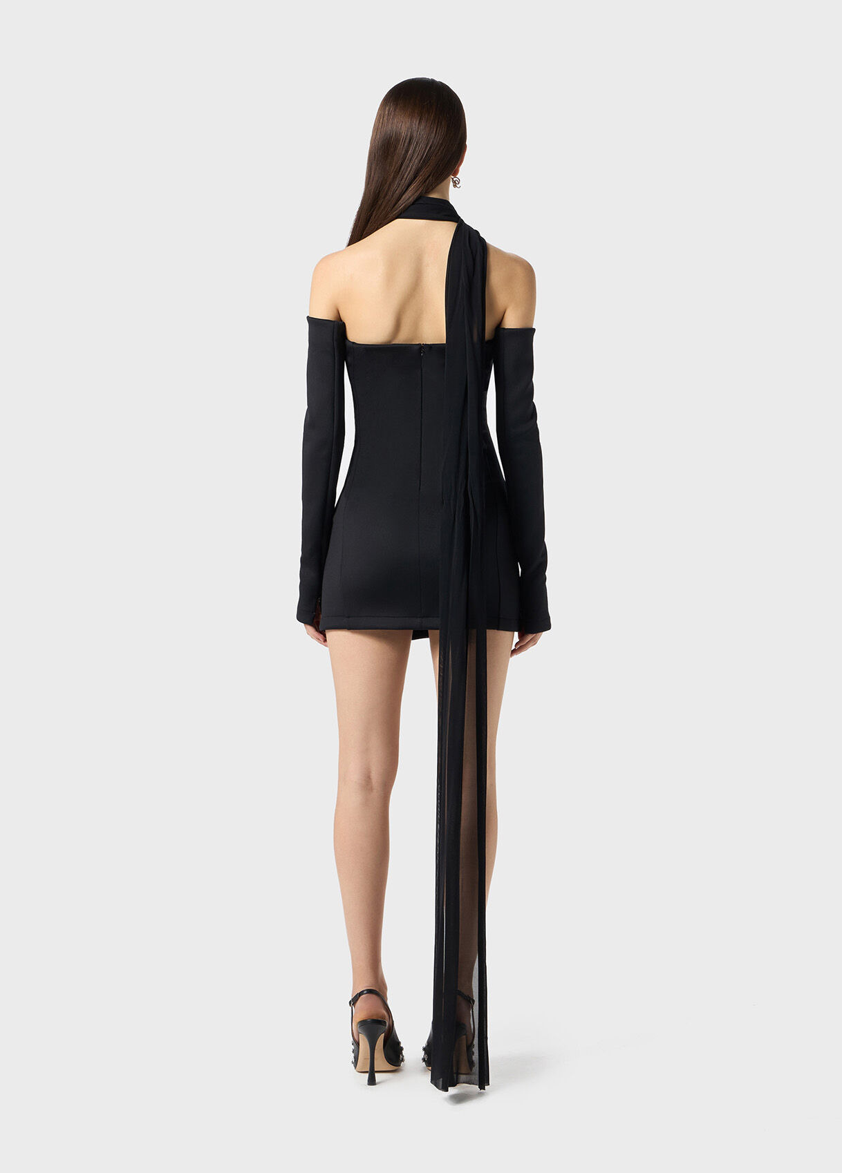 MINI DRESS WITH SCARF AND HOOKS - 3
