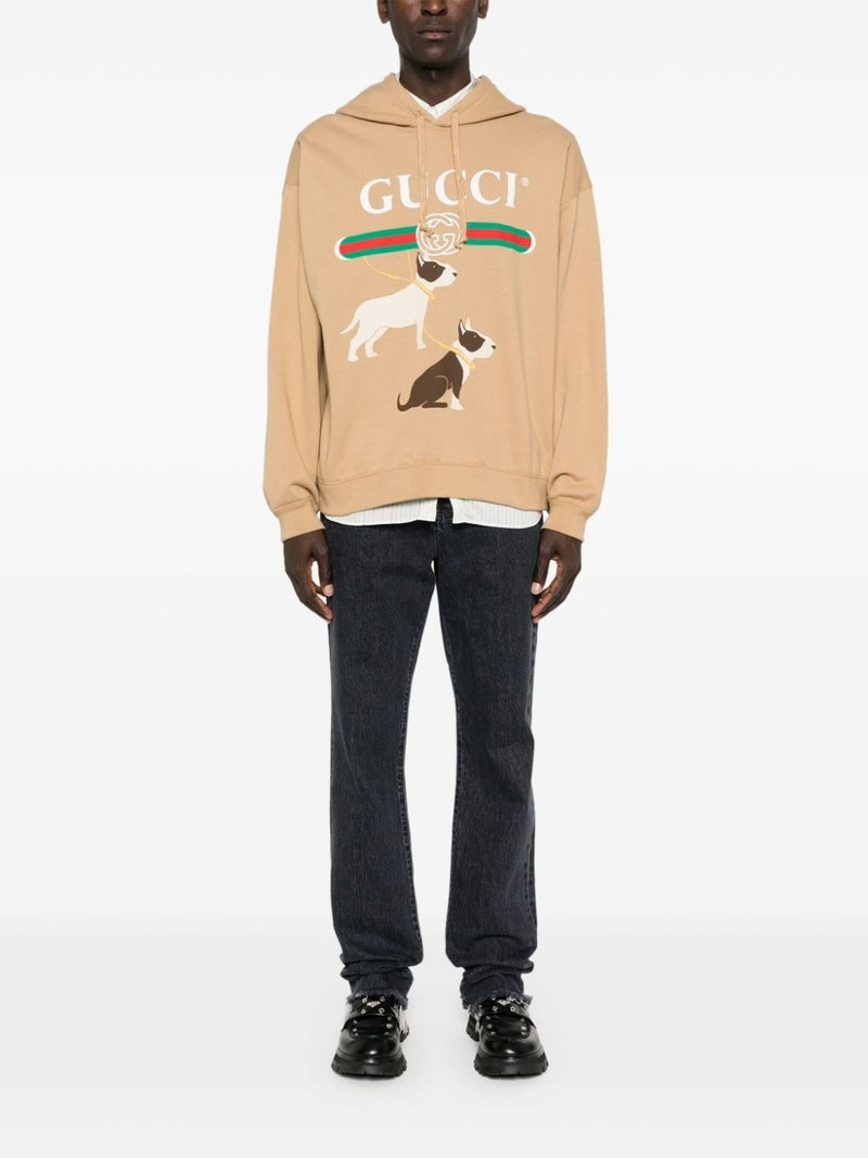 GUCCI logo-patch cotton jeans outlook