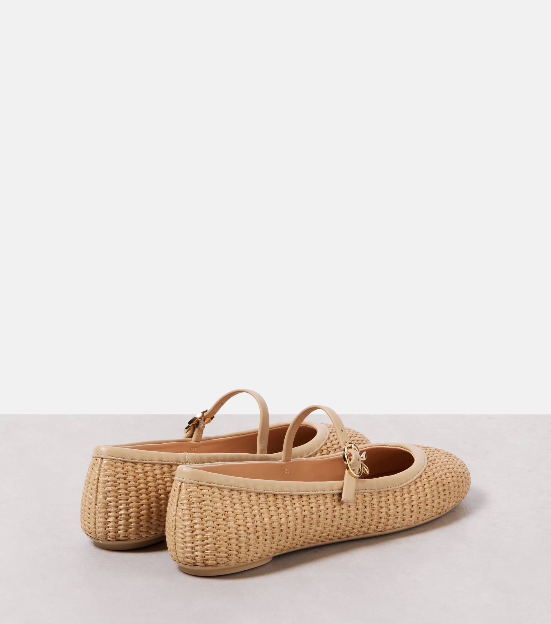 Carla leather-trimmed ballet flats - 2