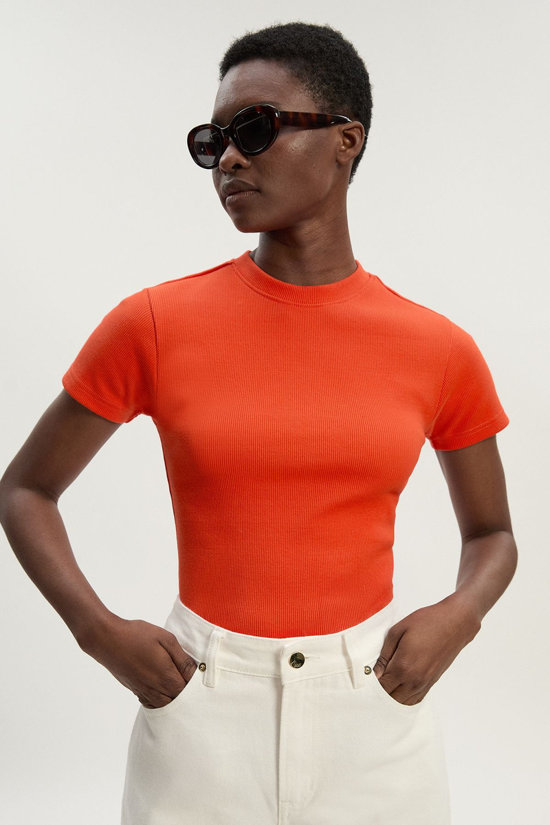 Compact Jersey Ribbed T-Shirt 1
