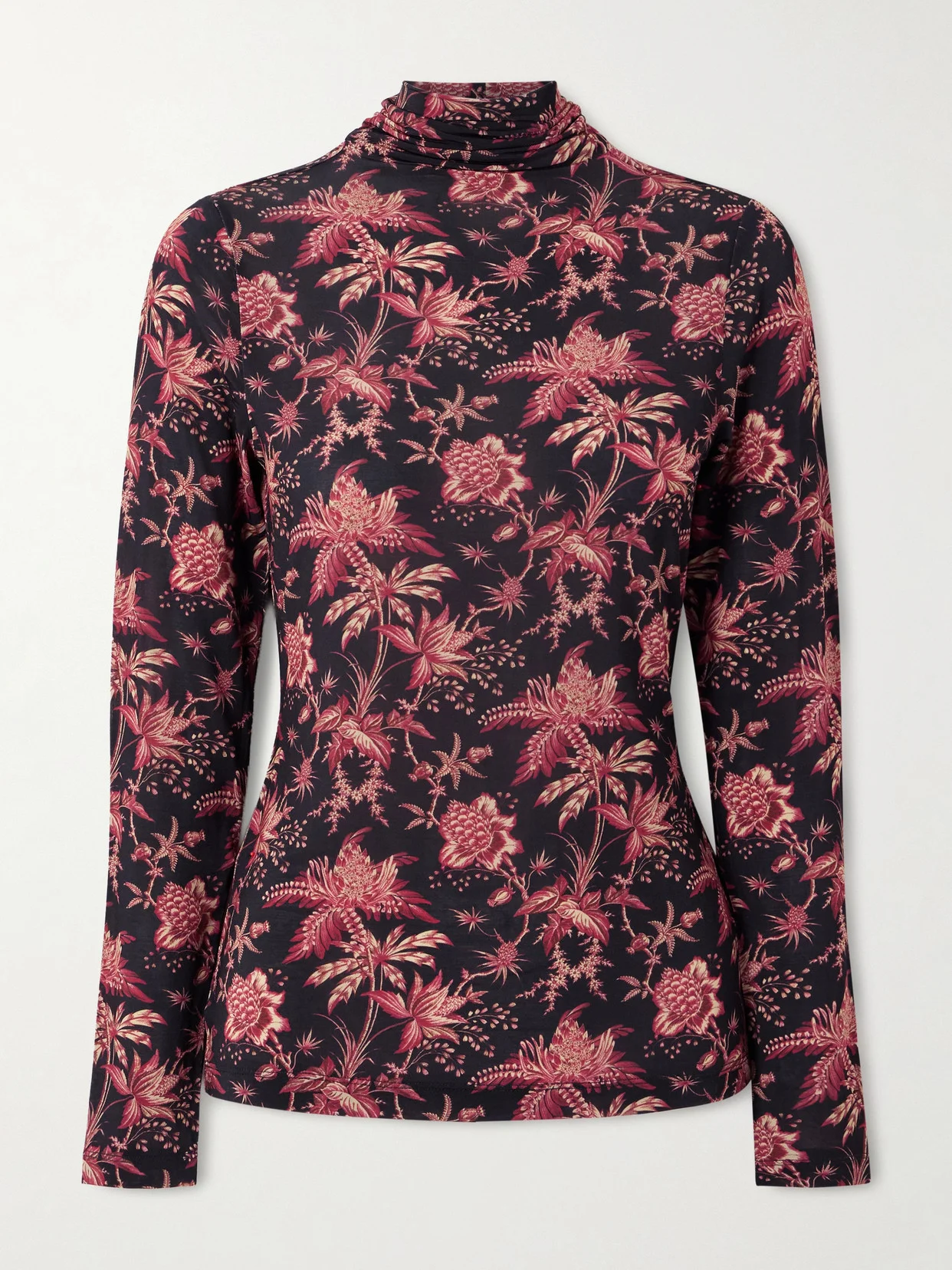 Aurelia Floral-print Stretch-jersey Turtleneck Top - 1