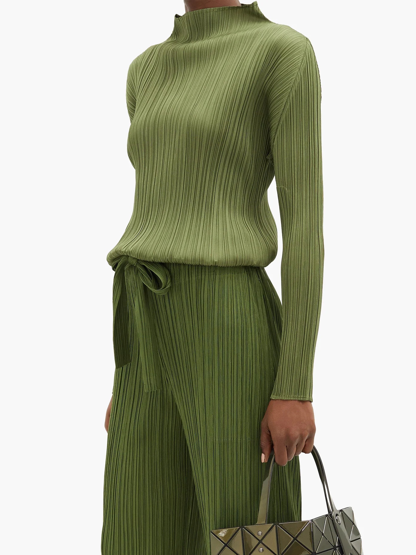 High-neck technical-pleated top - 6