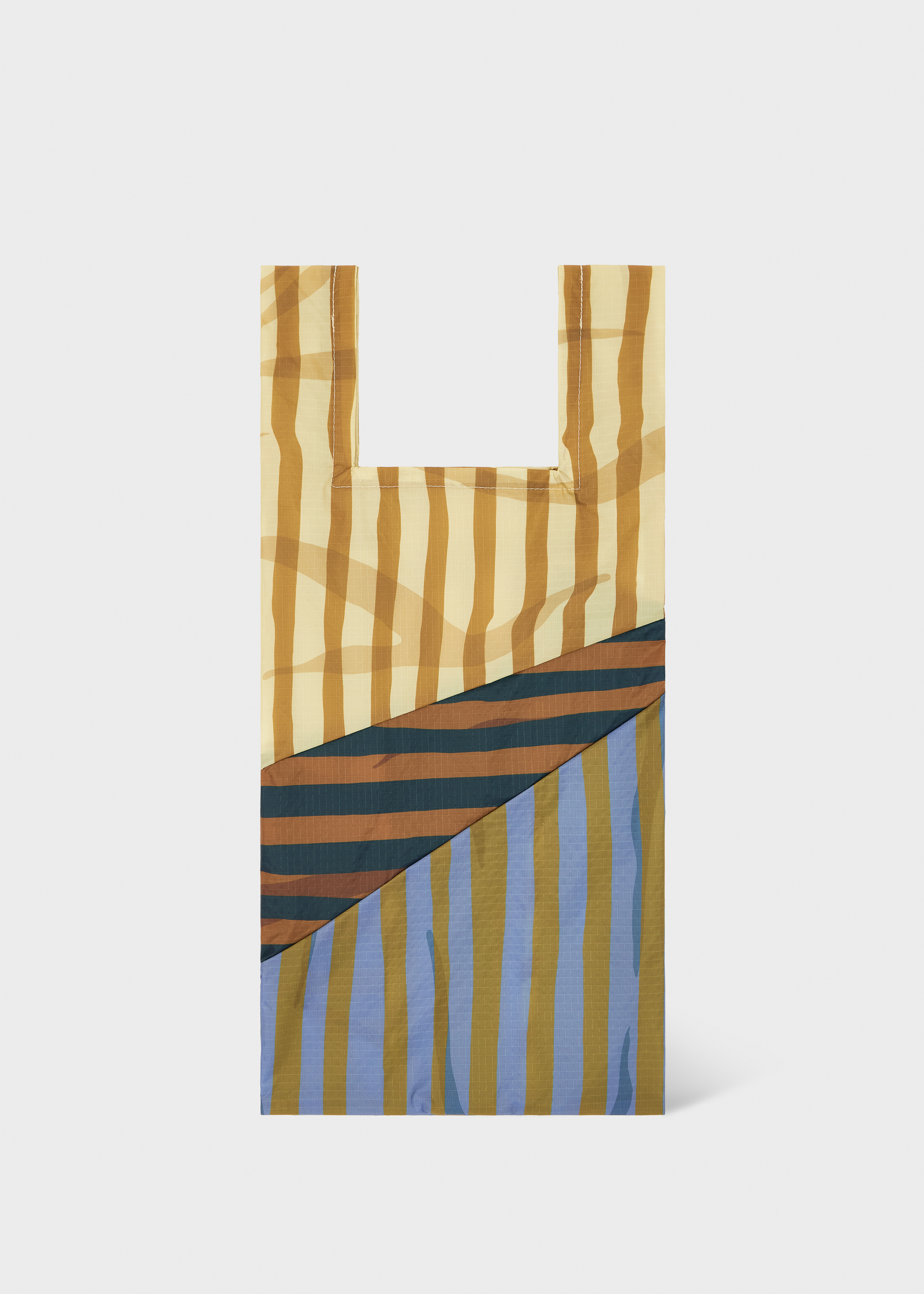 Susan Bijl x Paul Smith - Beige Mixed-Stripe 'The New Shopping Bag' Medium - 1
