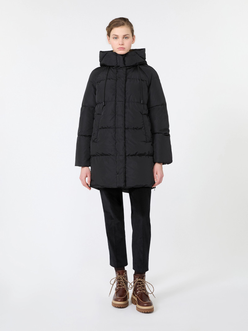 NEWBEMBO Midi parka in water-repellent taffeta - BLACK 3