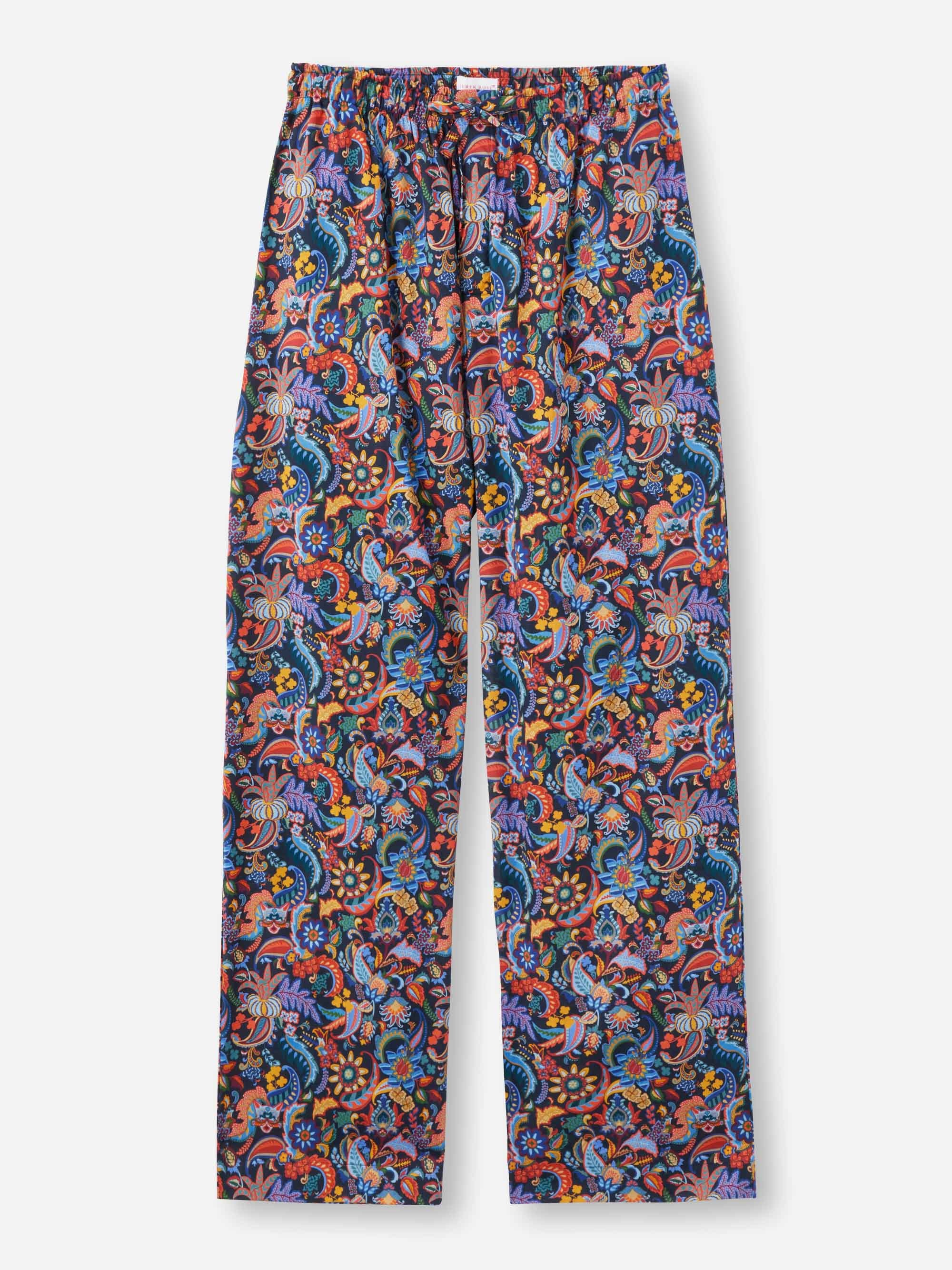 Men's Lounge Pants Cotton Batiste Multi Jungle Paisley Print - 2