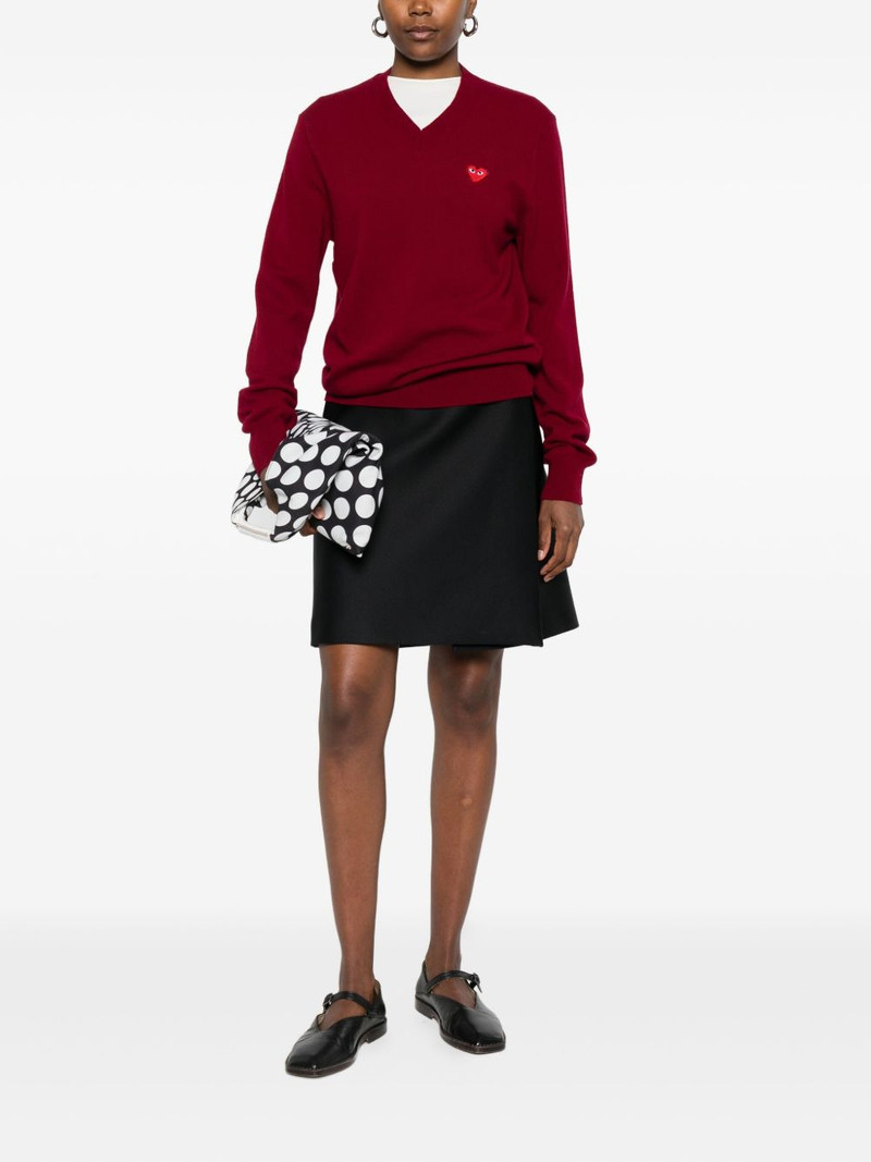 Comme des Garçons PLAY heart-emblem V-neck sweater outlook