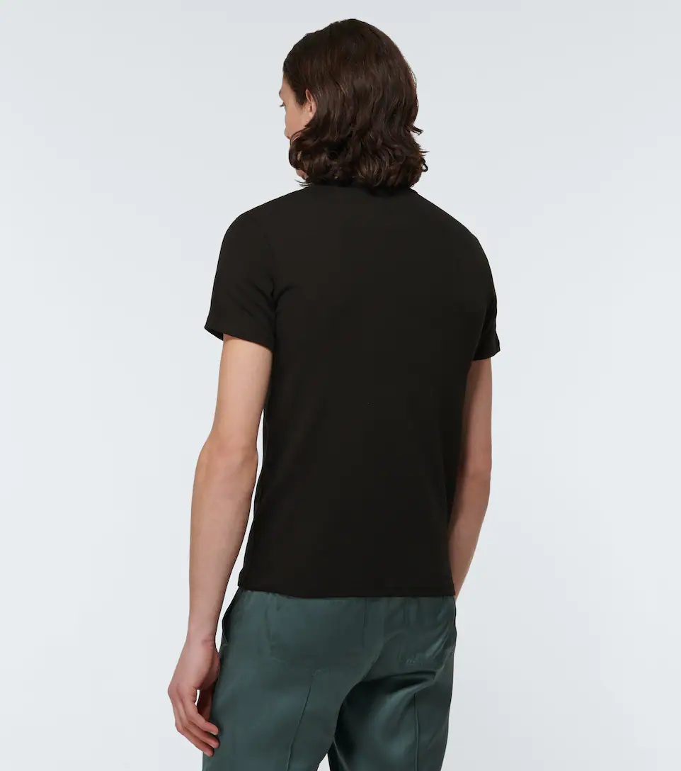 Stretch-cotton V-neck T-shirt - 4