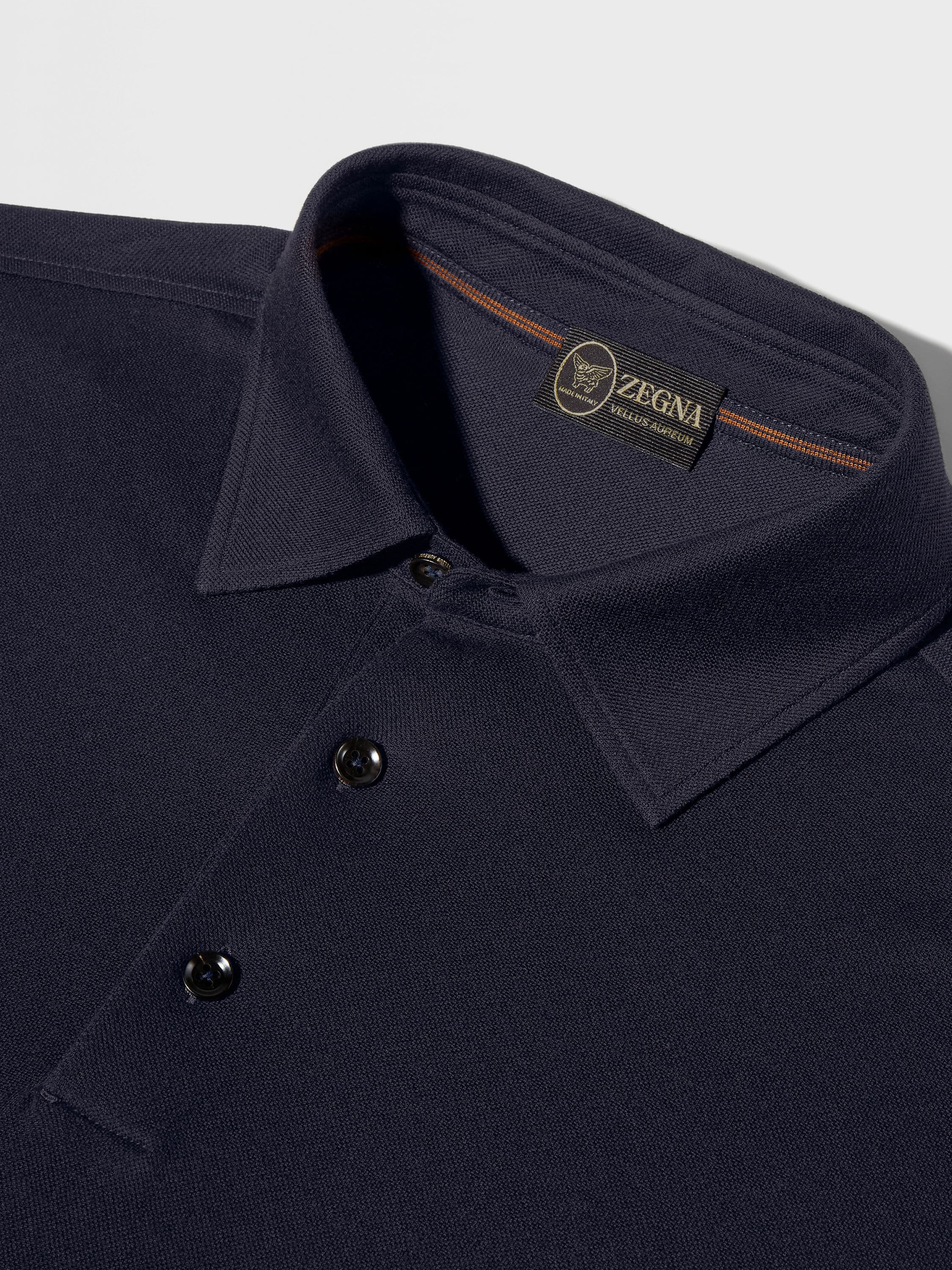NAVY BLUE VELLUS AUREUM POLO SHIRT - 6