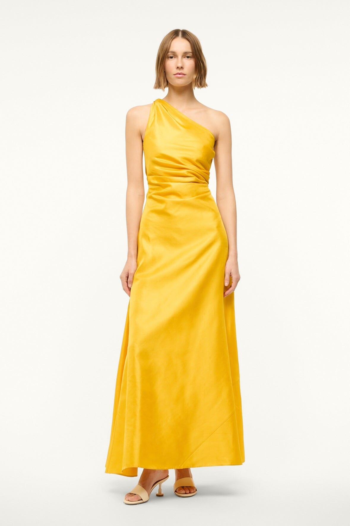 STAUD ESTE SILK DRESS SUNSET GOLD - 2