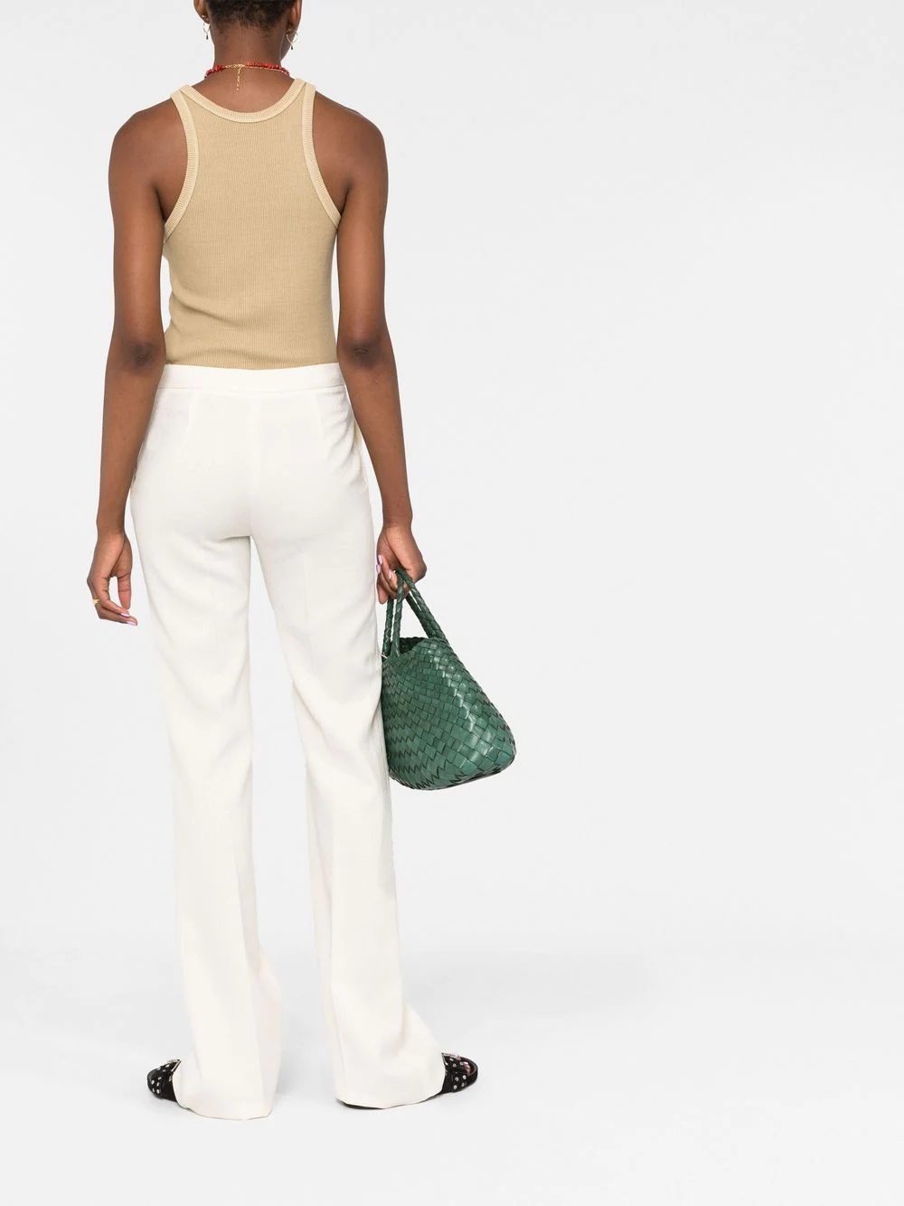 high-waisted wide-leg trousers - 4